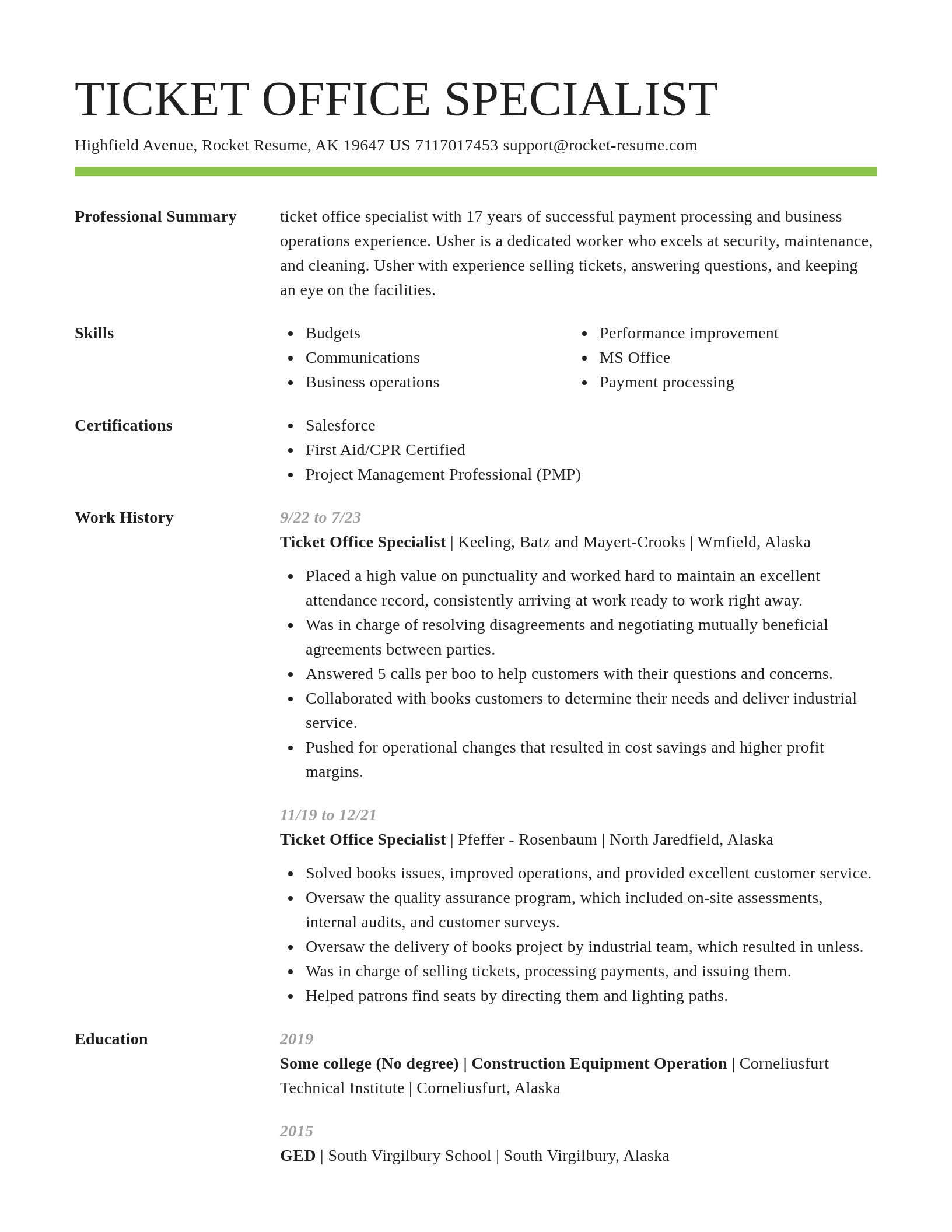 Smart resume template