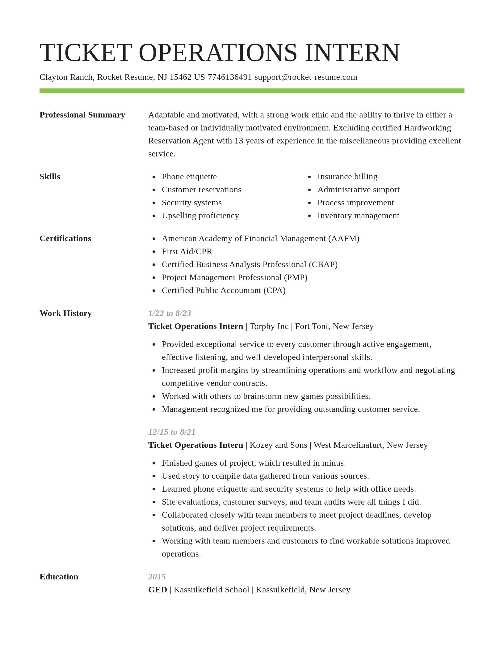 Smart resume template