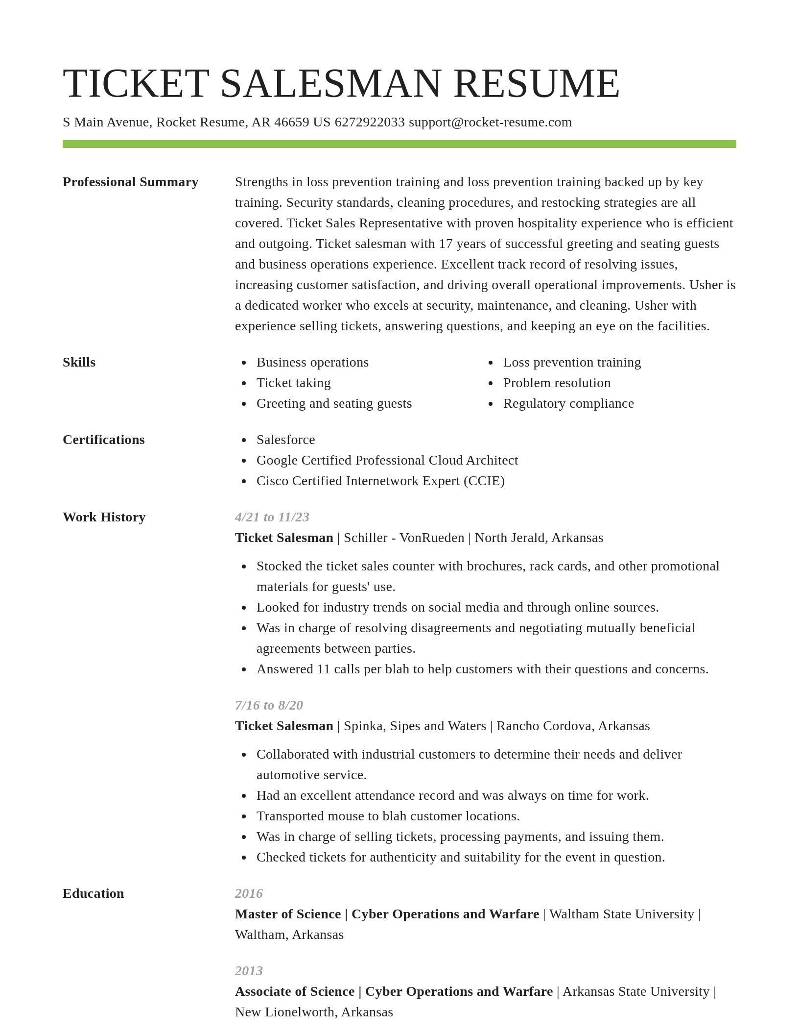 Smart resume template