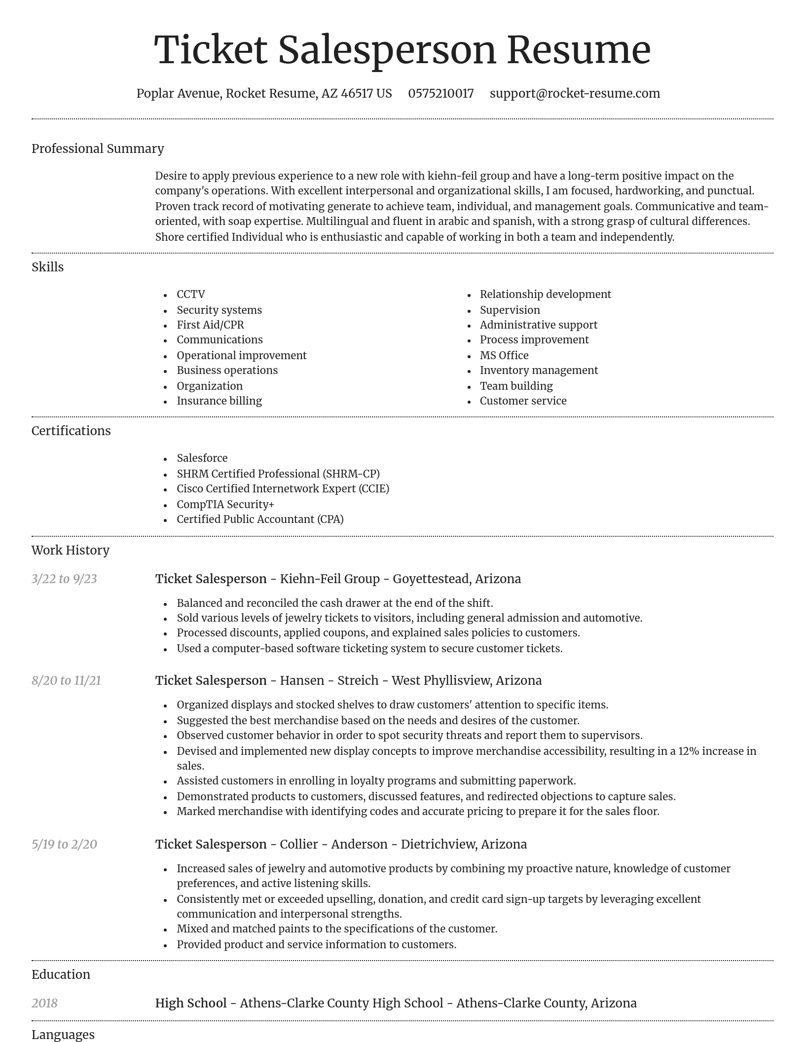 Dignified resume template