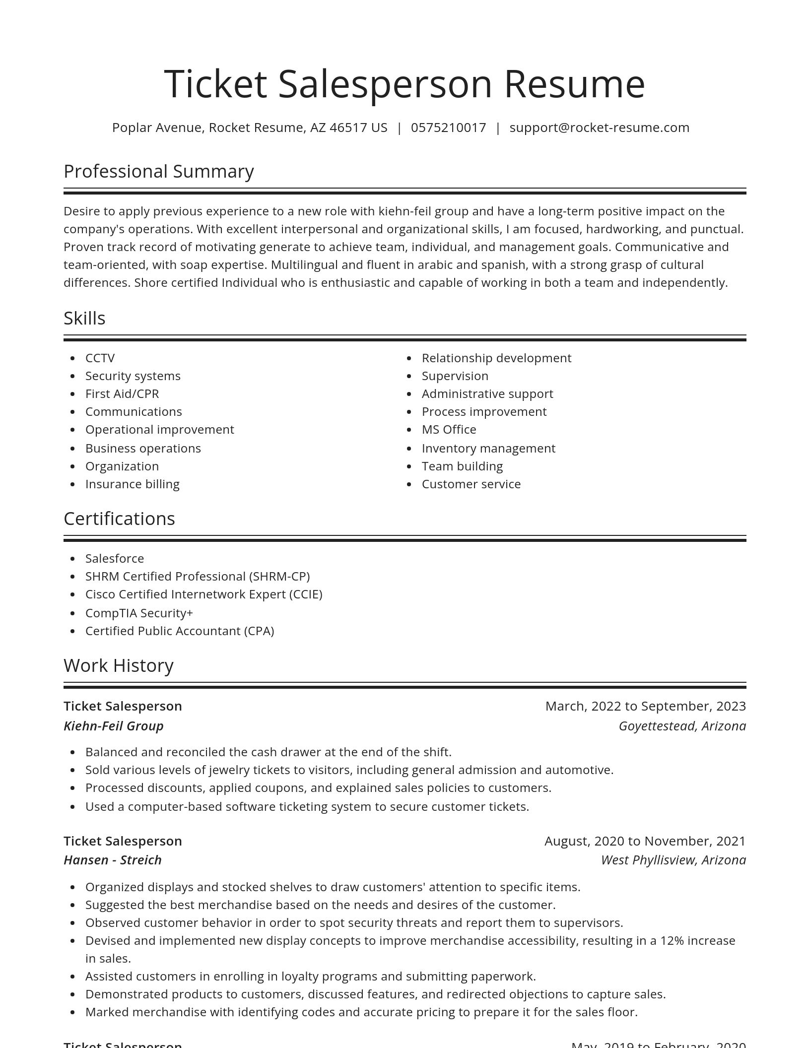 Spotlight resume template