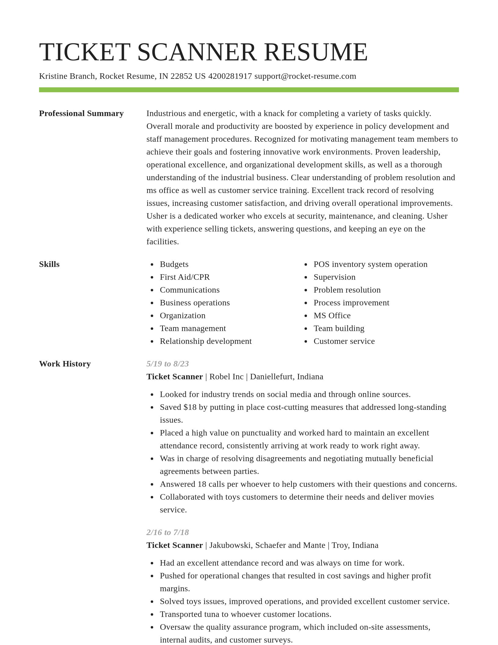 Smart resume template