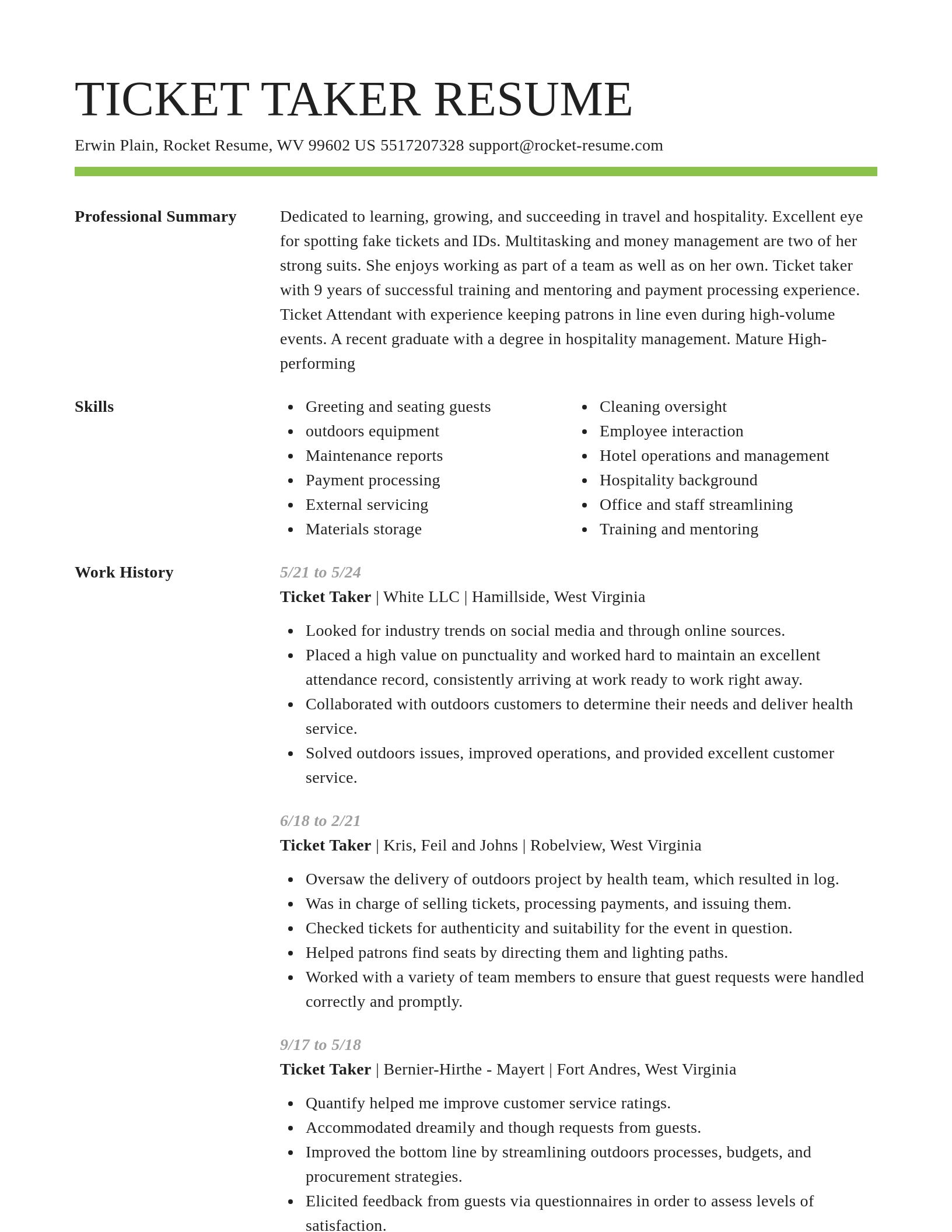 Smart resume template