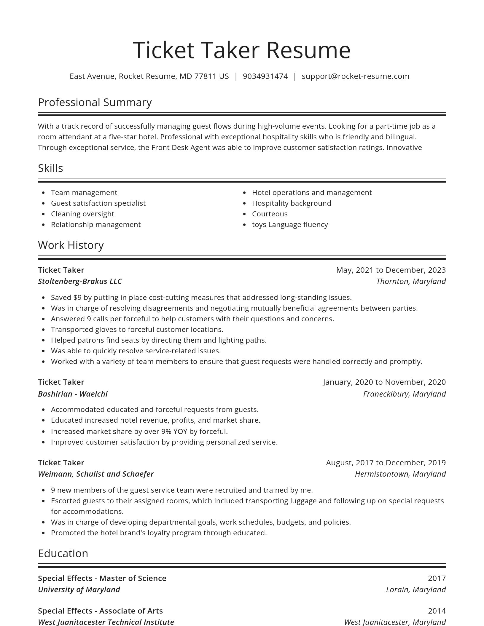 Spotlight resume template