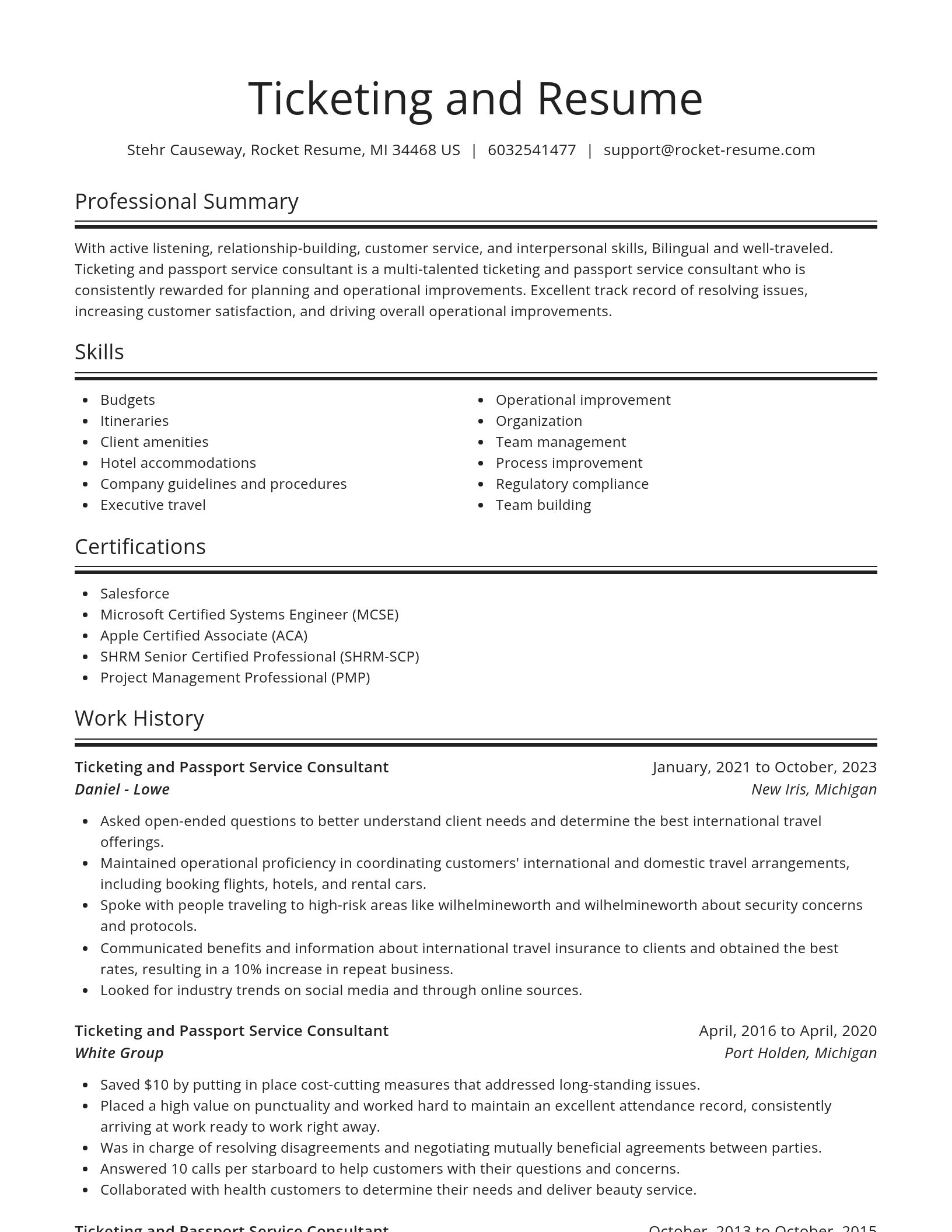 Spotlight resume template