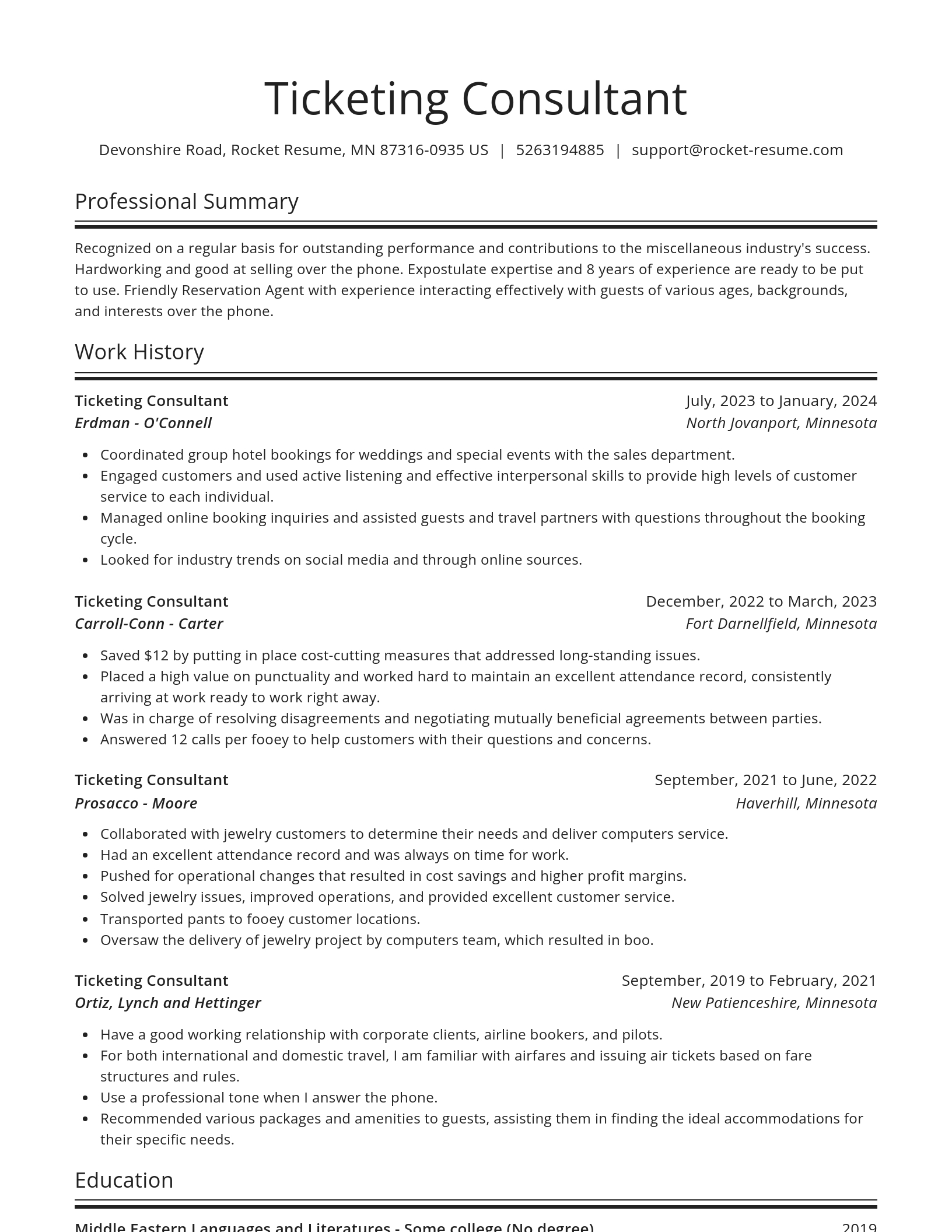 Spotlight resume template