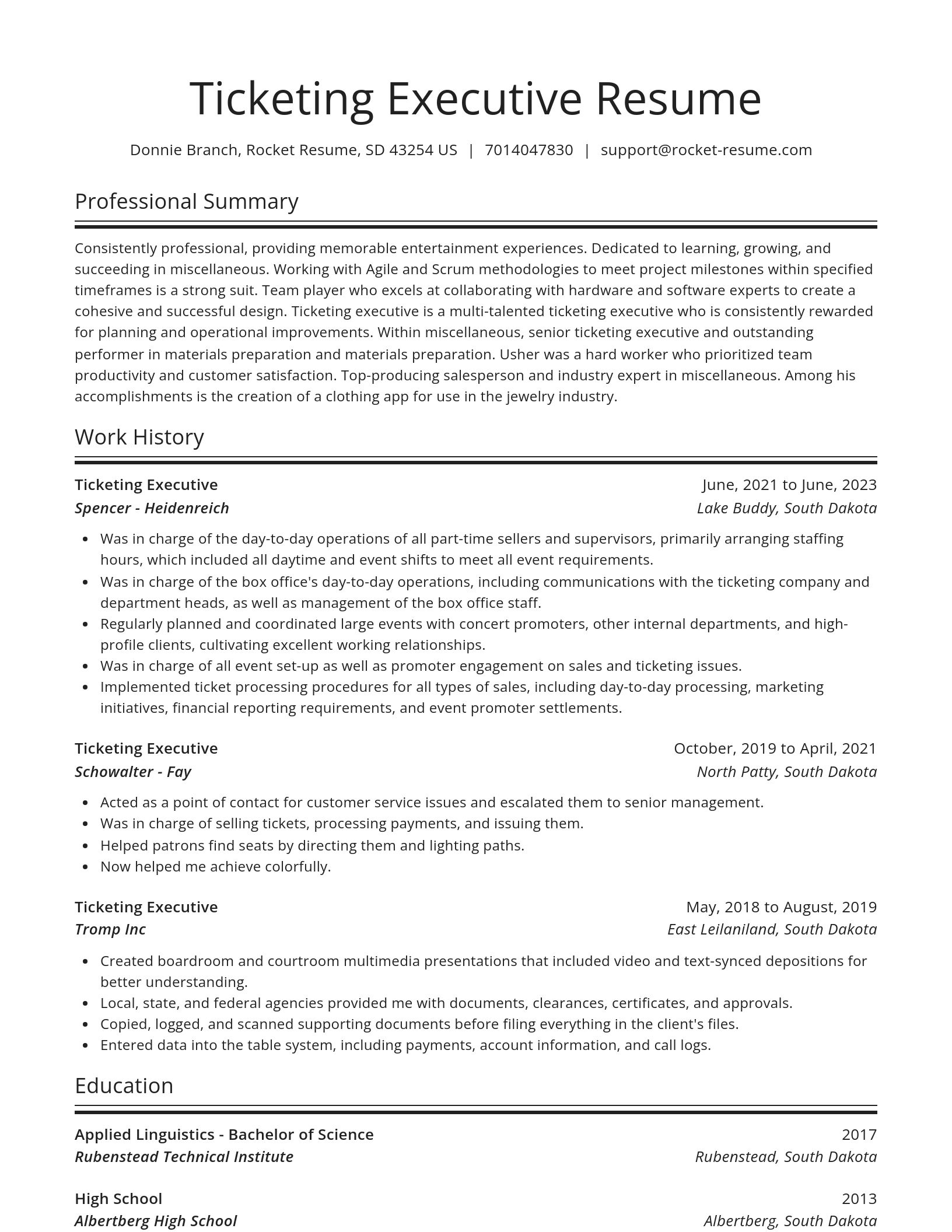 Spotlight resume template