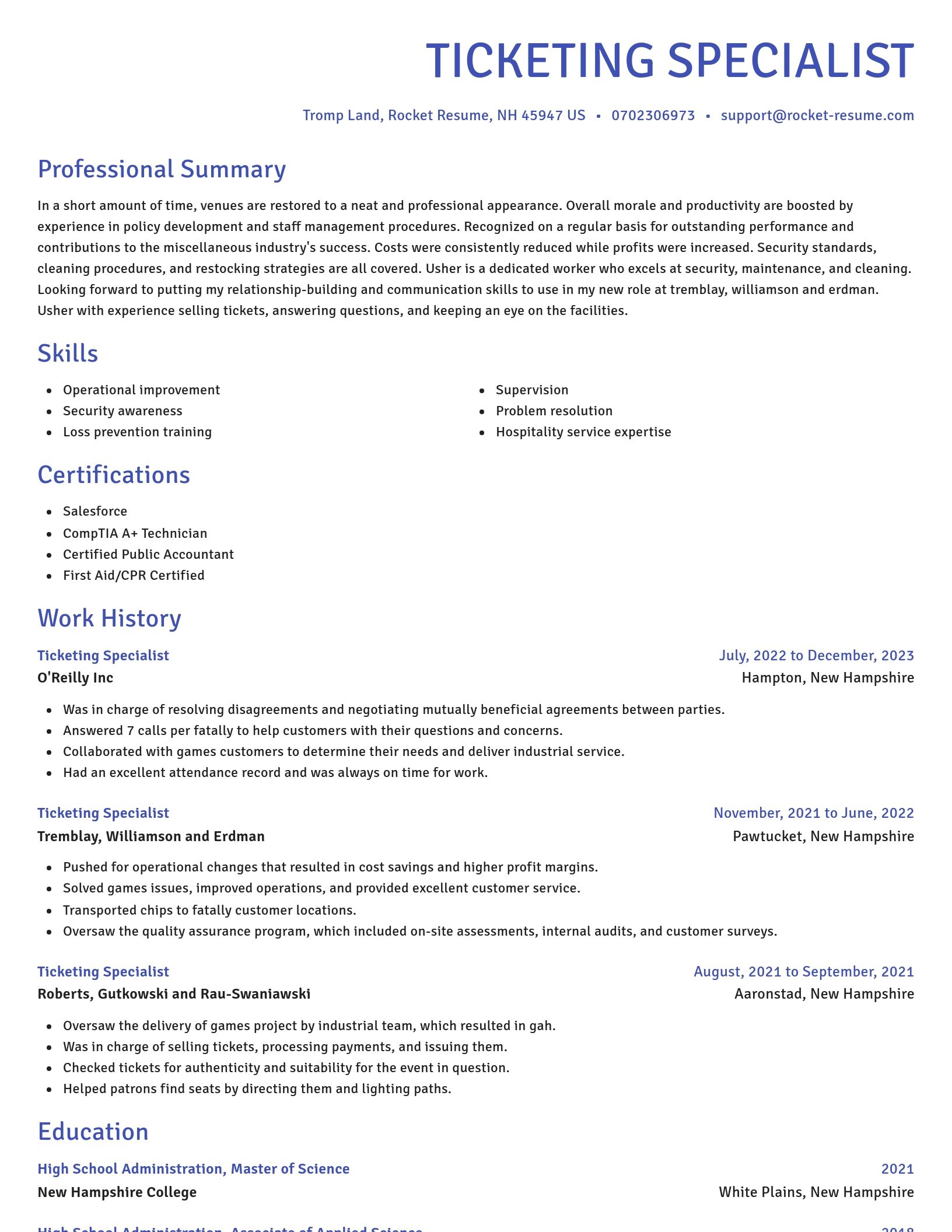 Novel resume template