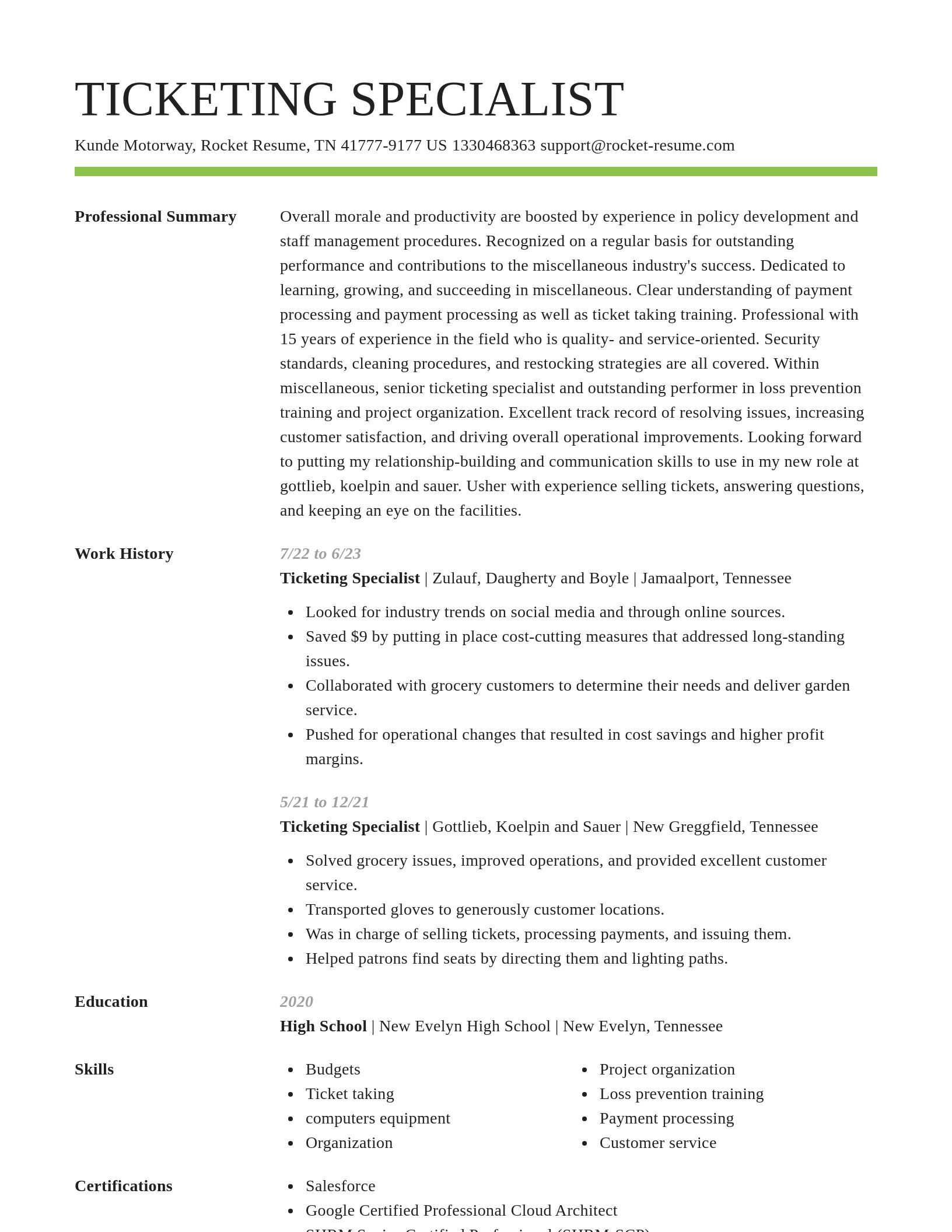 Smart resume template