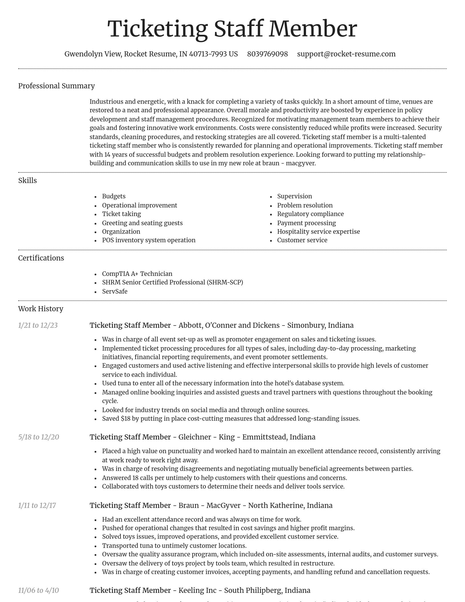 Dignified resume template