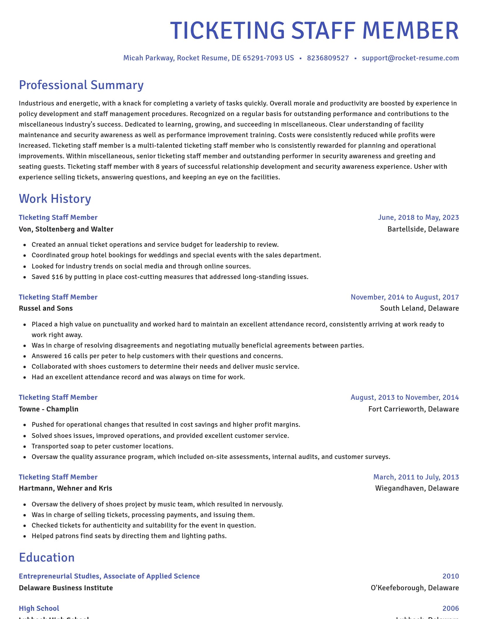Novel resume template