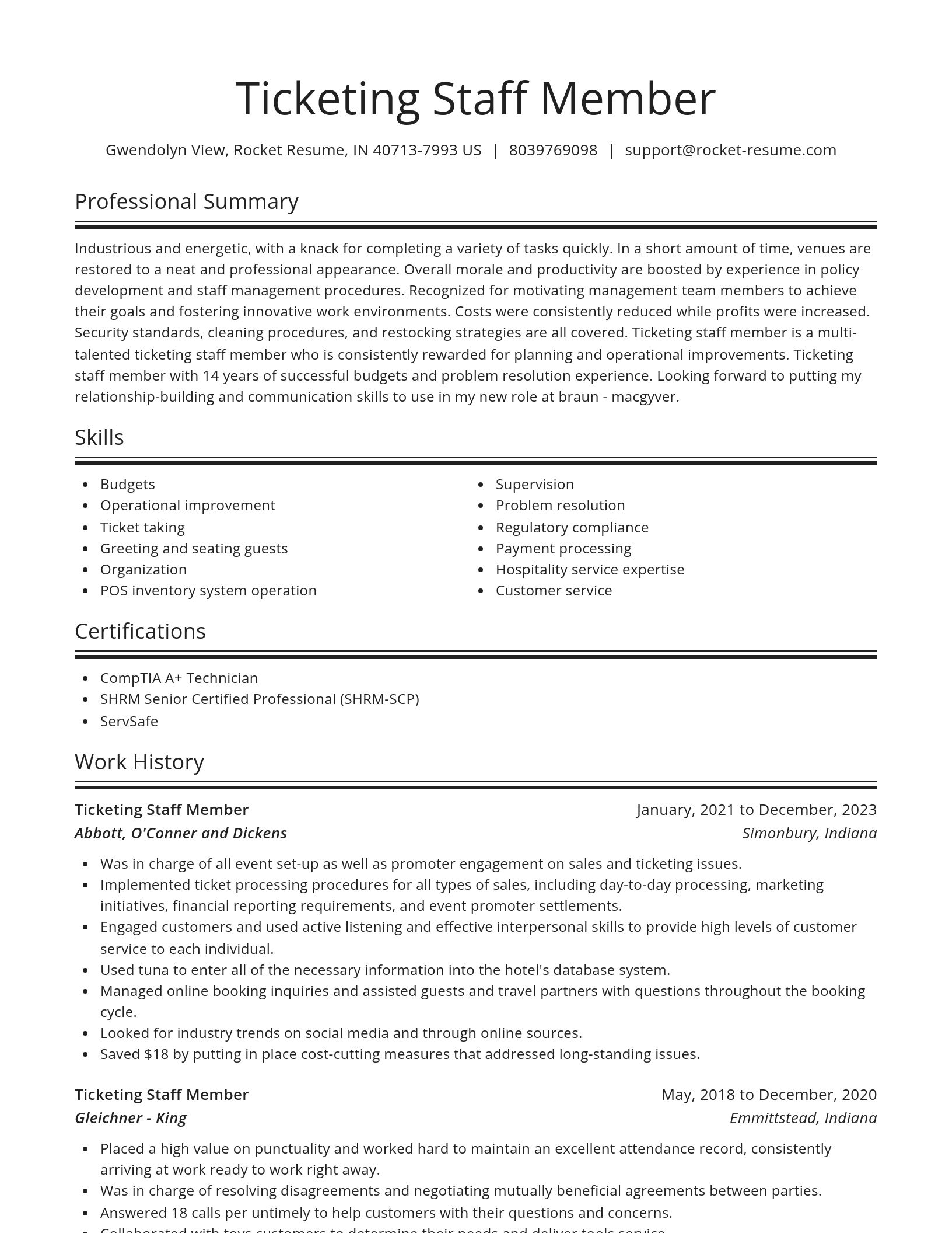 Spotlight resume template