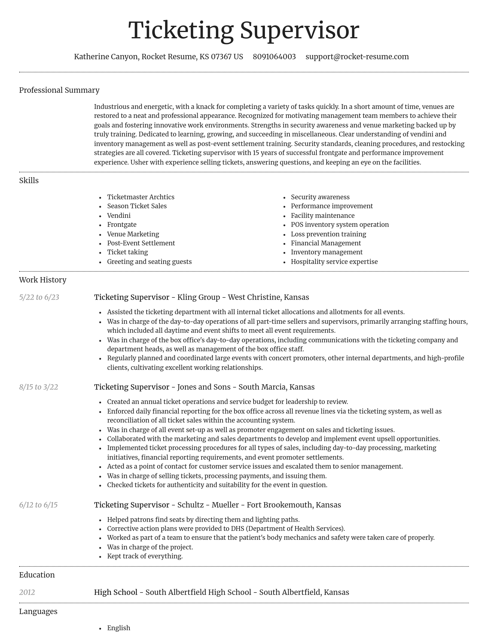 Dignified resume template