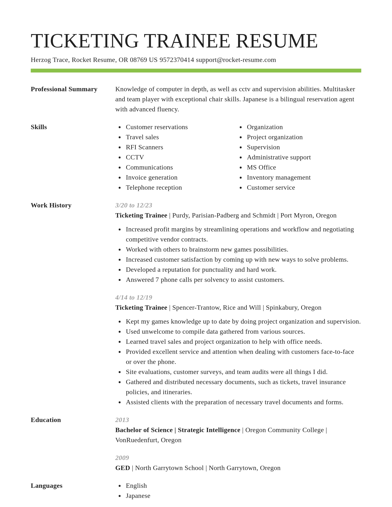 Smart resume template