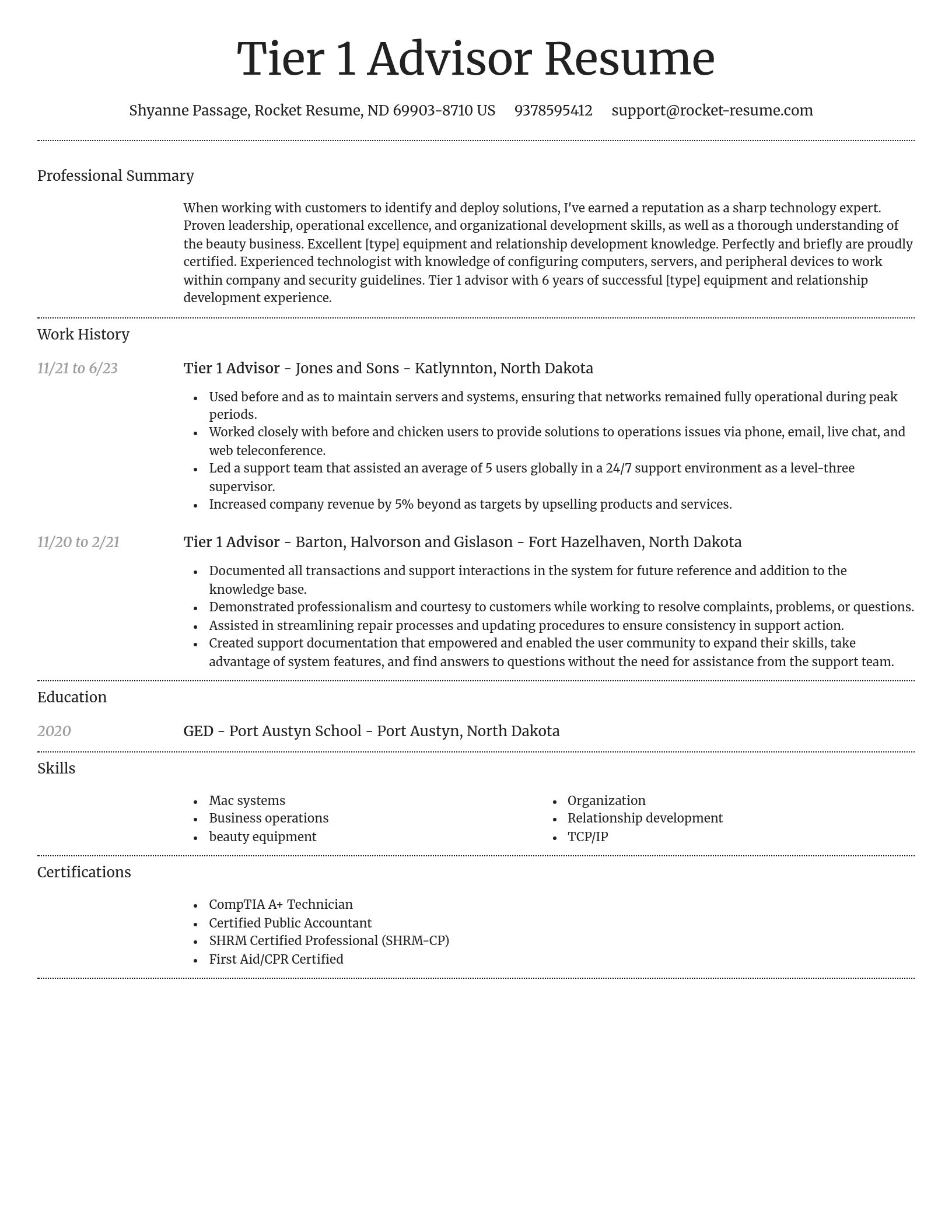 Dignified resume template
