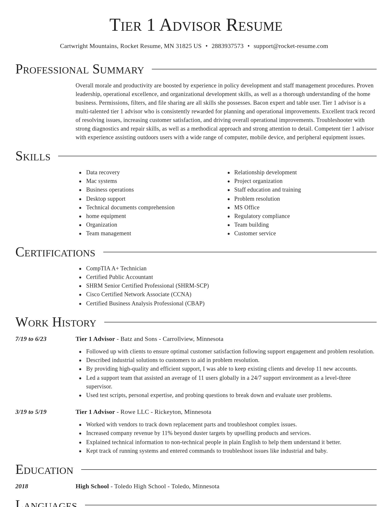 Director resume template