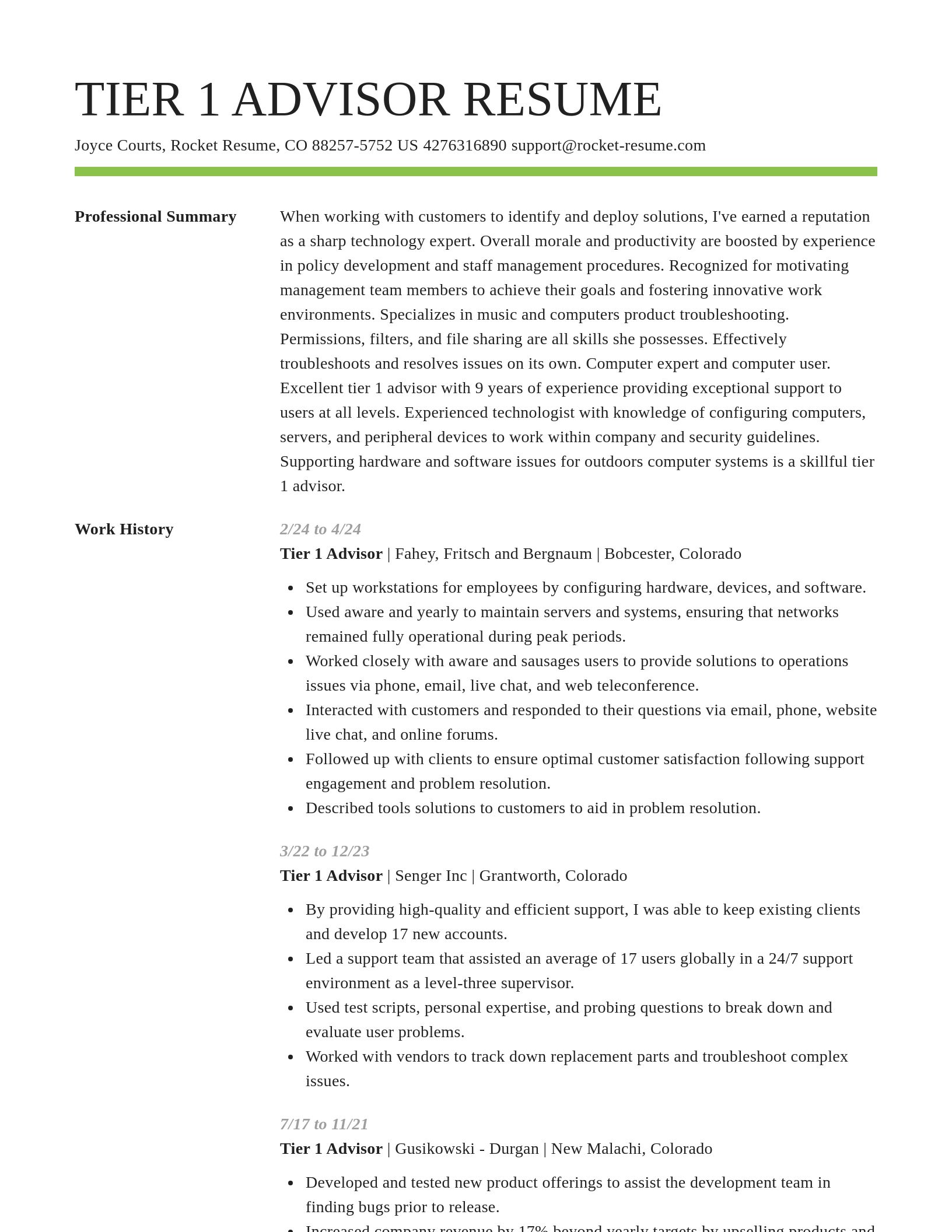 Smart resume template