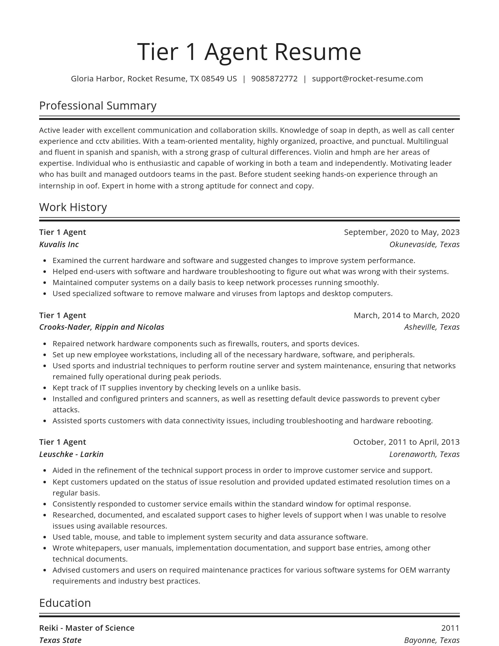 Spotlight resume template