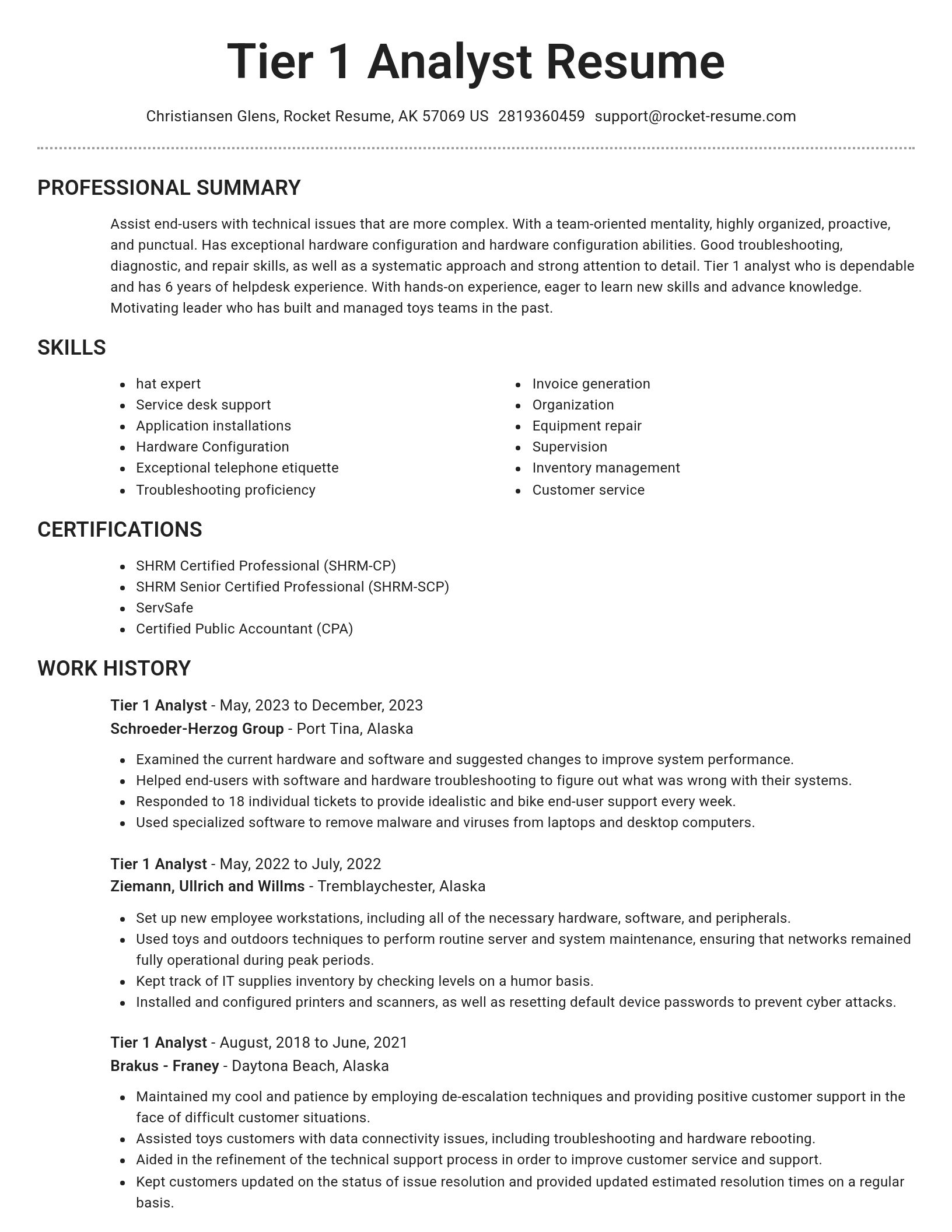 Brilliant resume template
