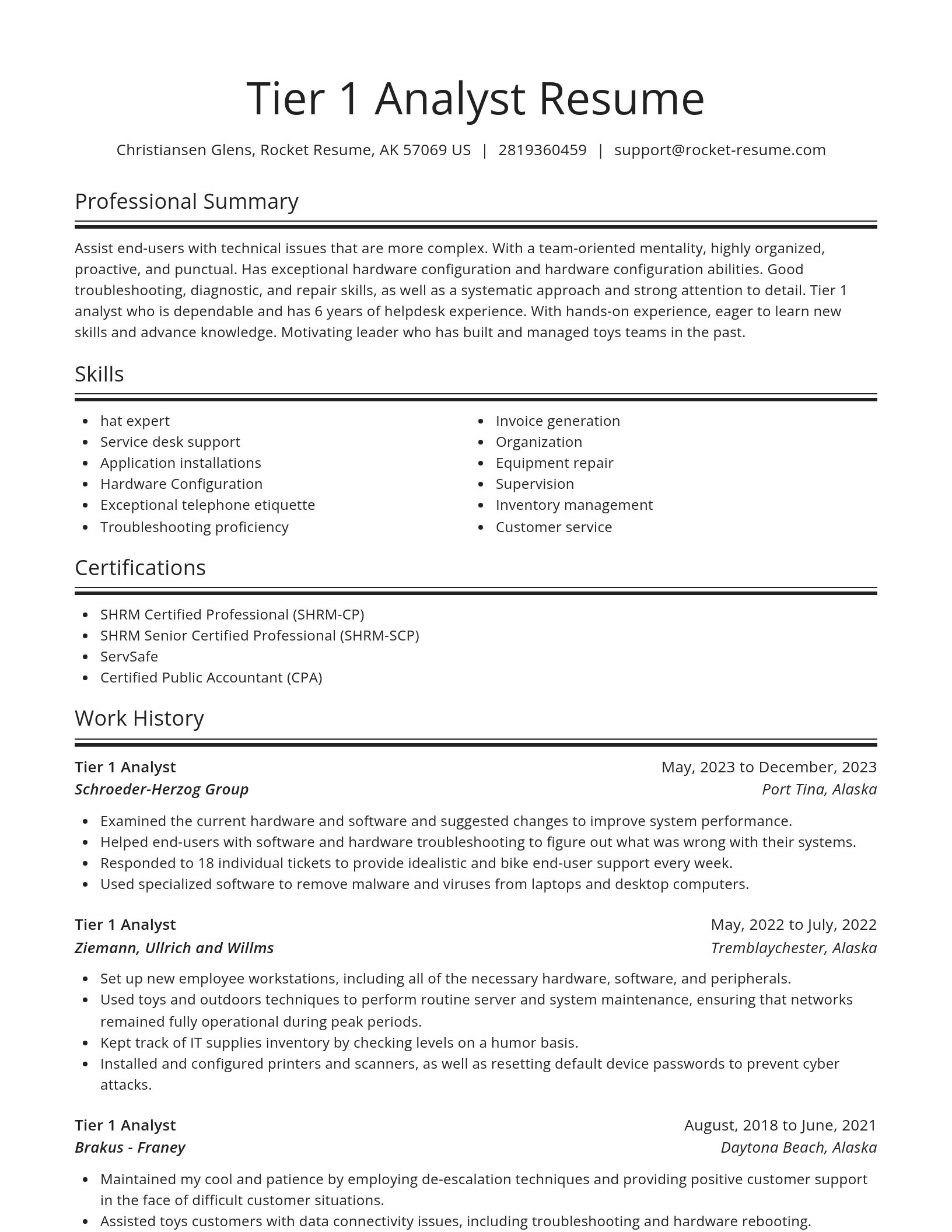 Spotlight resume template