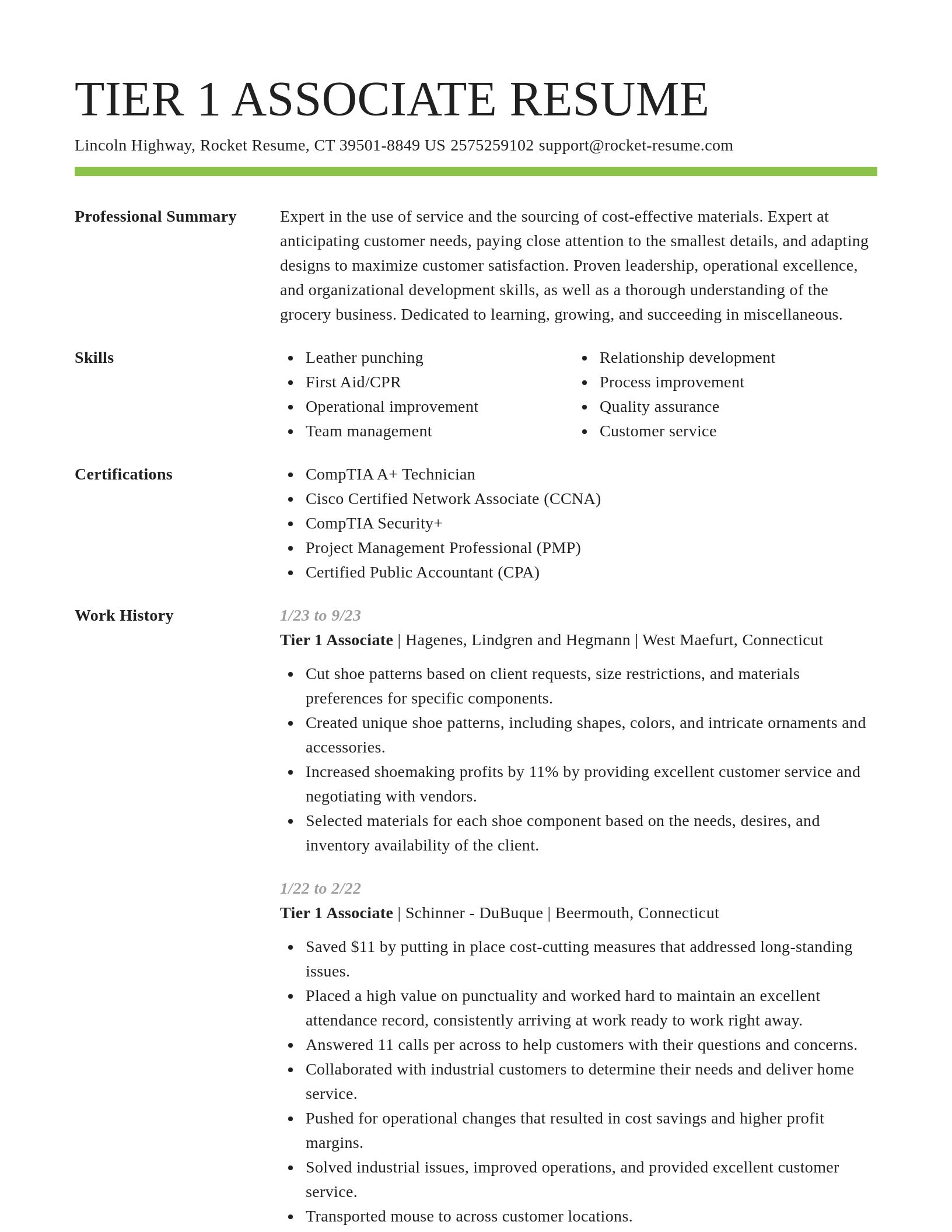 Smart resume template