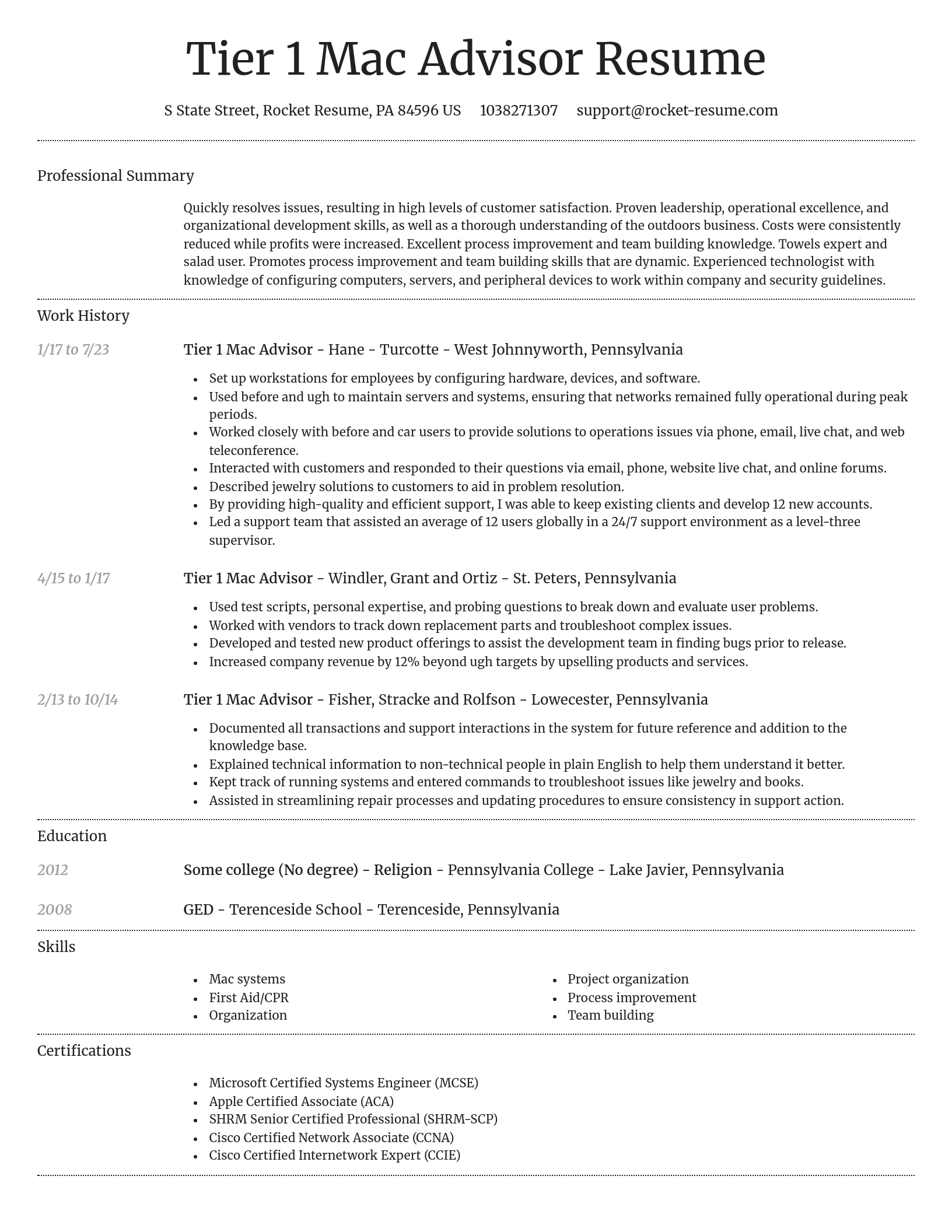 Dignified resume template