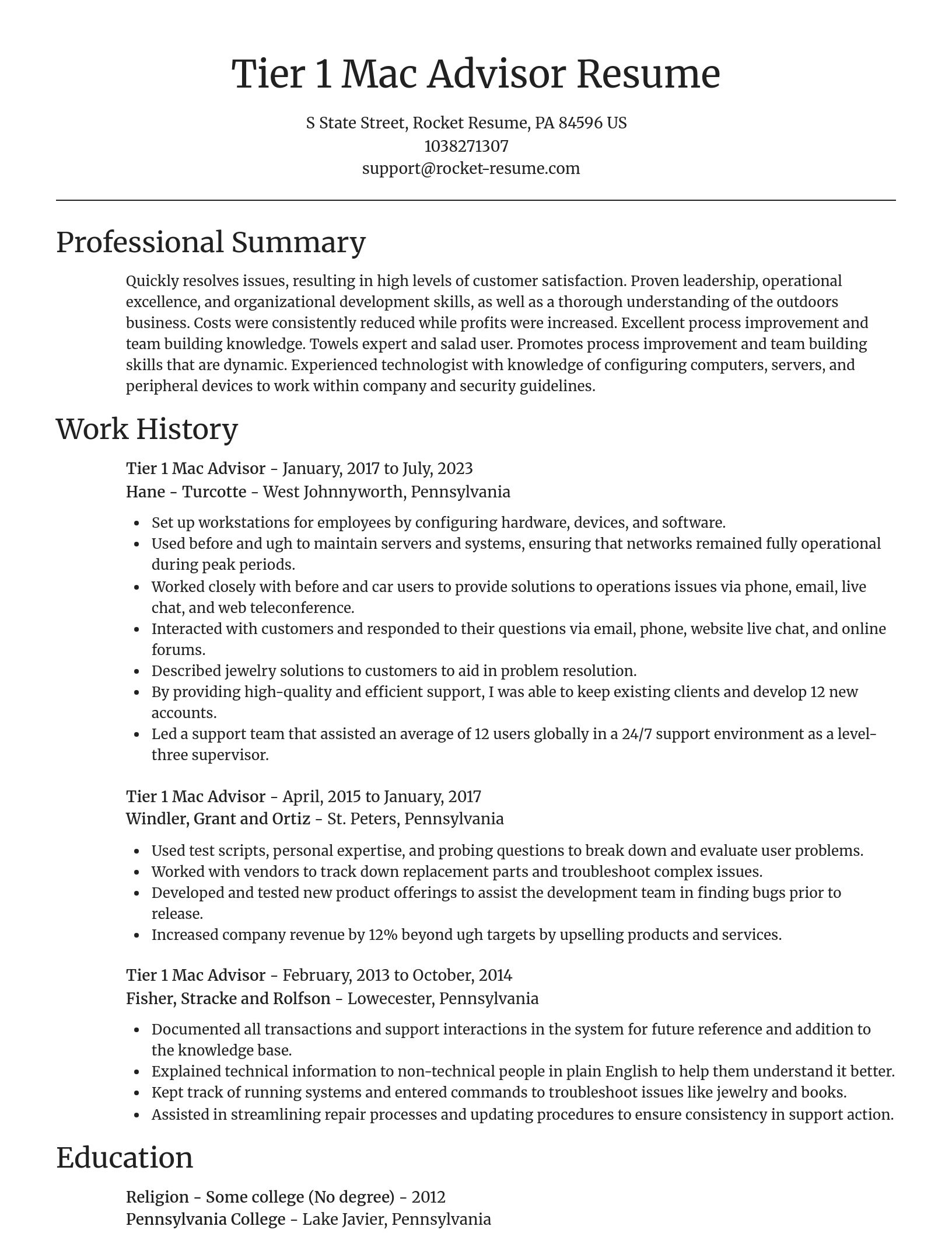 Focal Point resume template