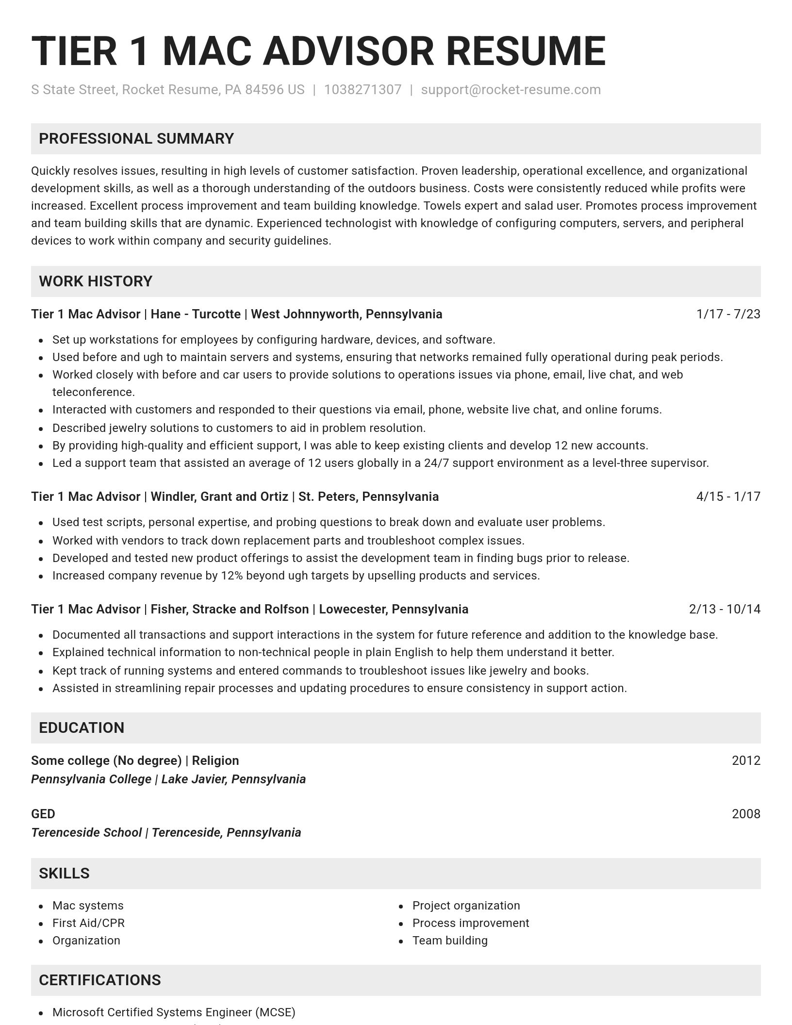Genius resume template