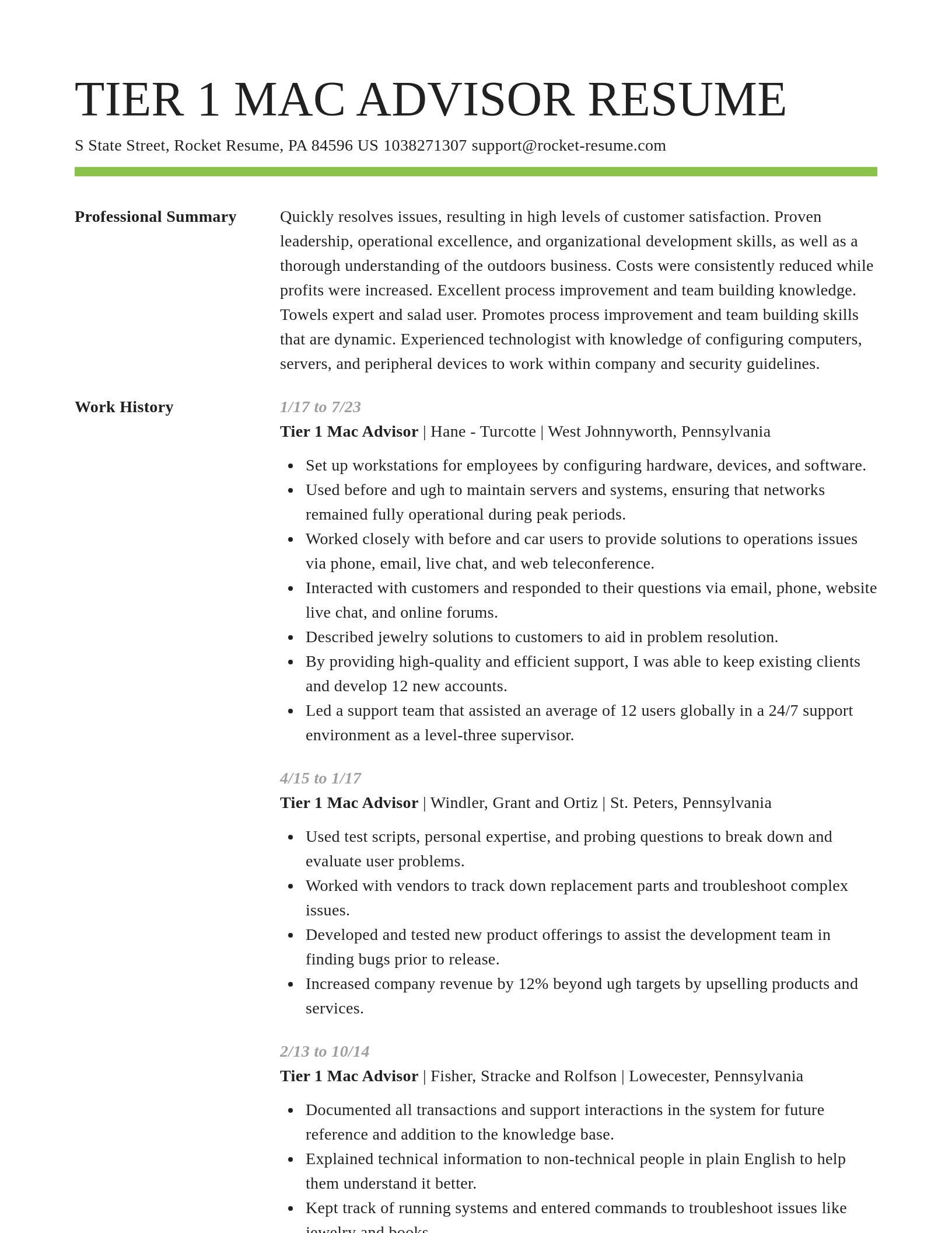 Smart resume template