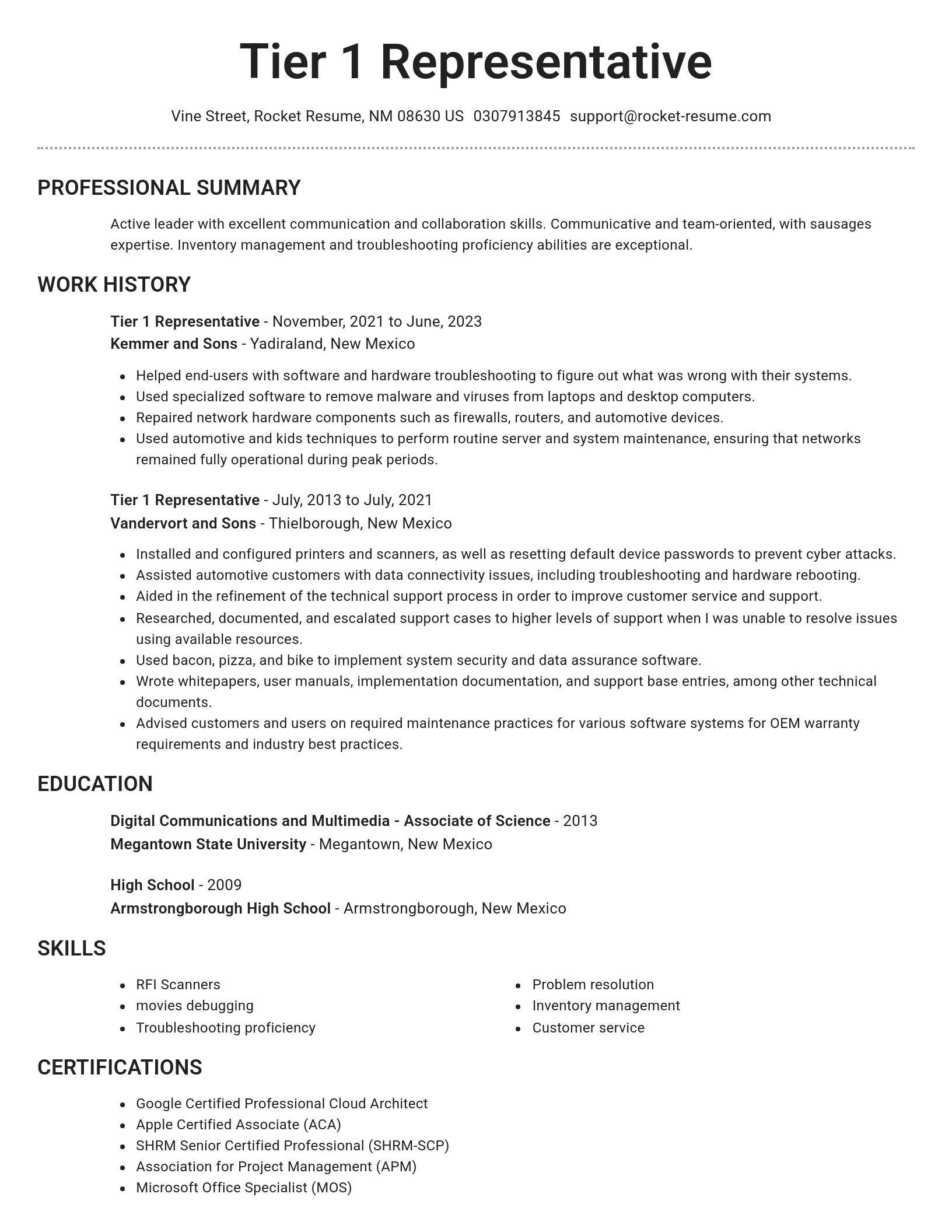 Brilliant resume template