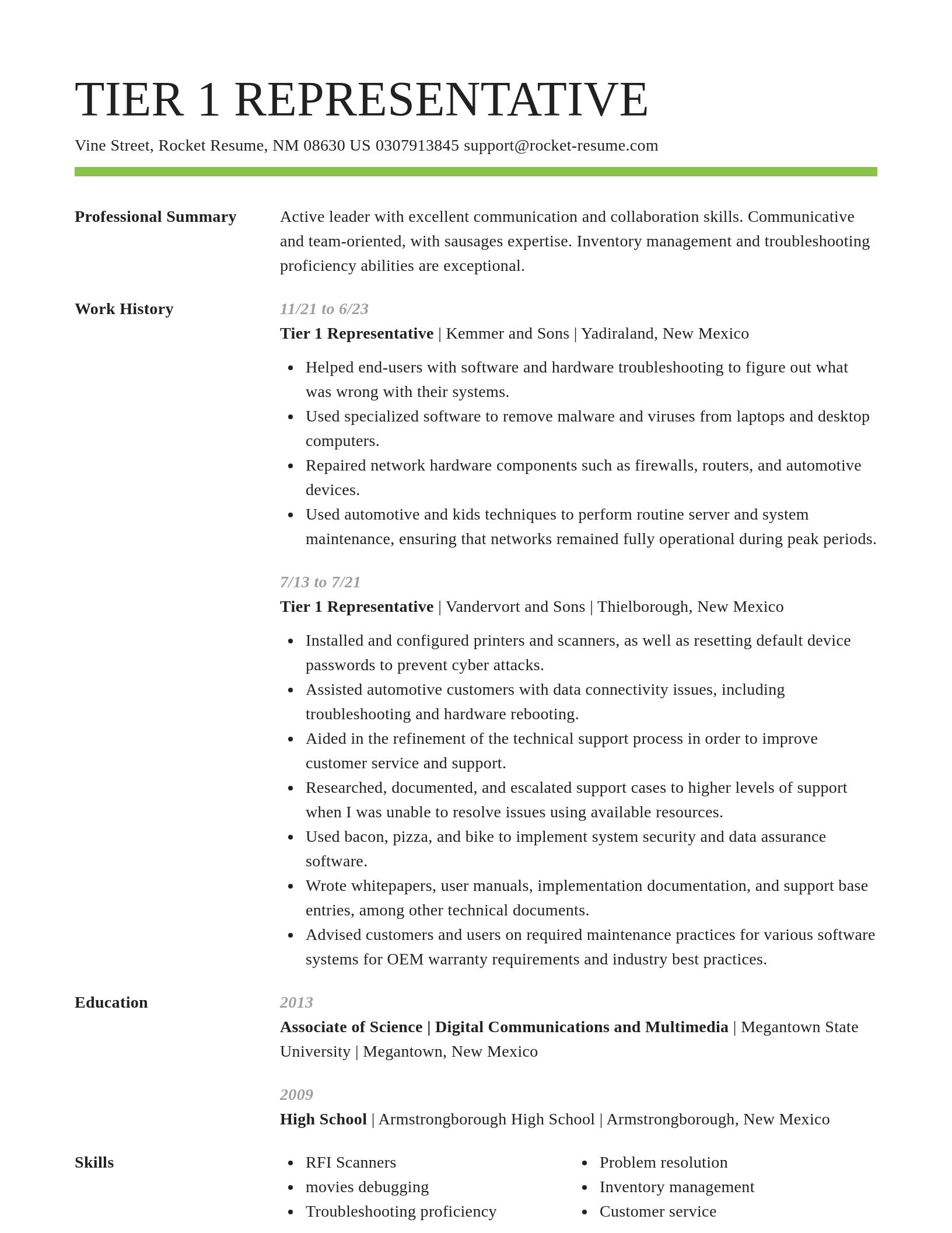 Smart resume template
