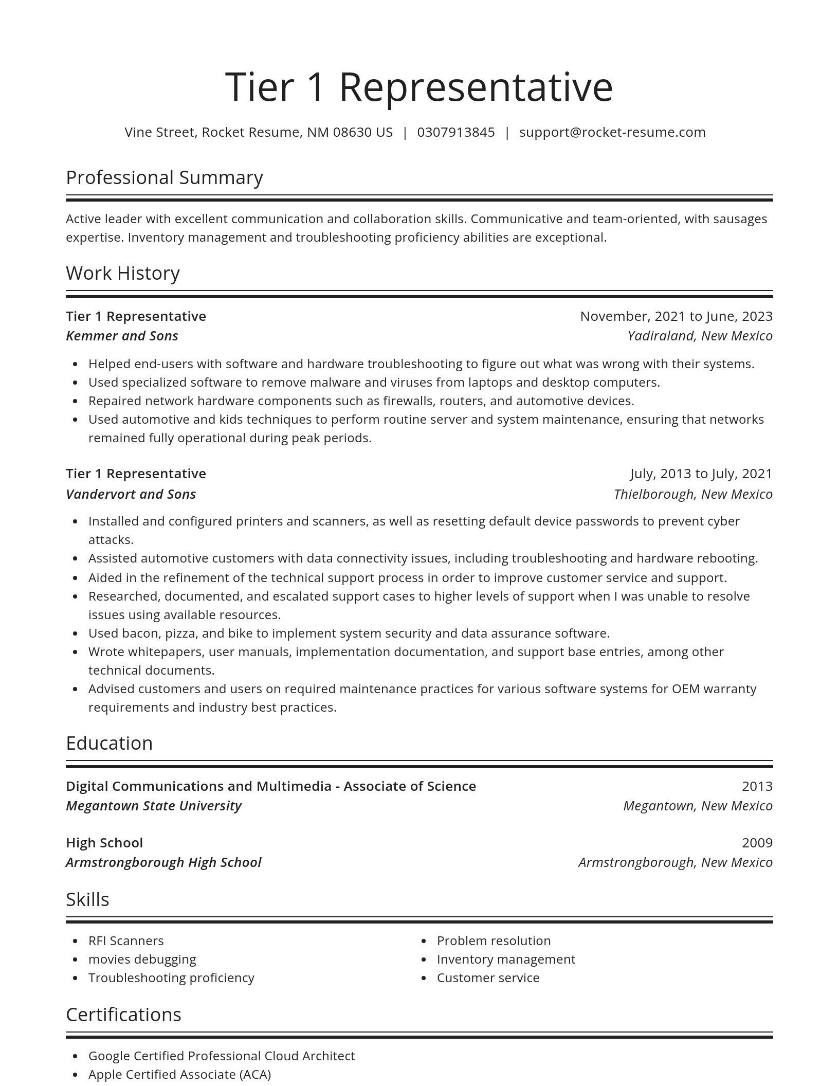Spotlight resume template