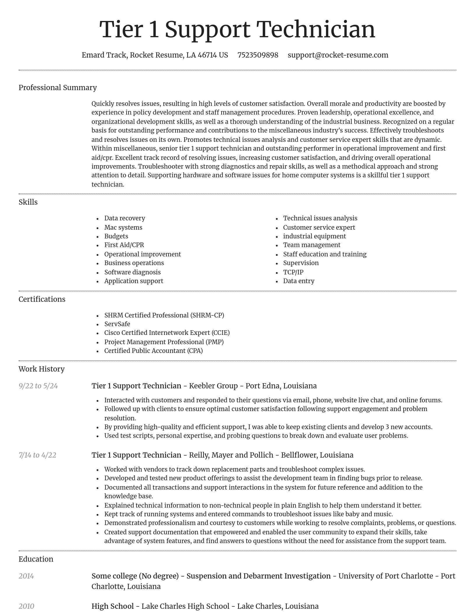 Dignified resume template
