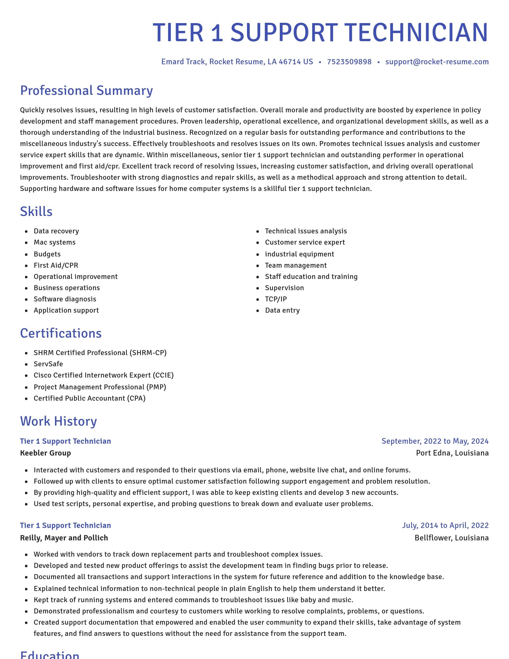 Novel resume template