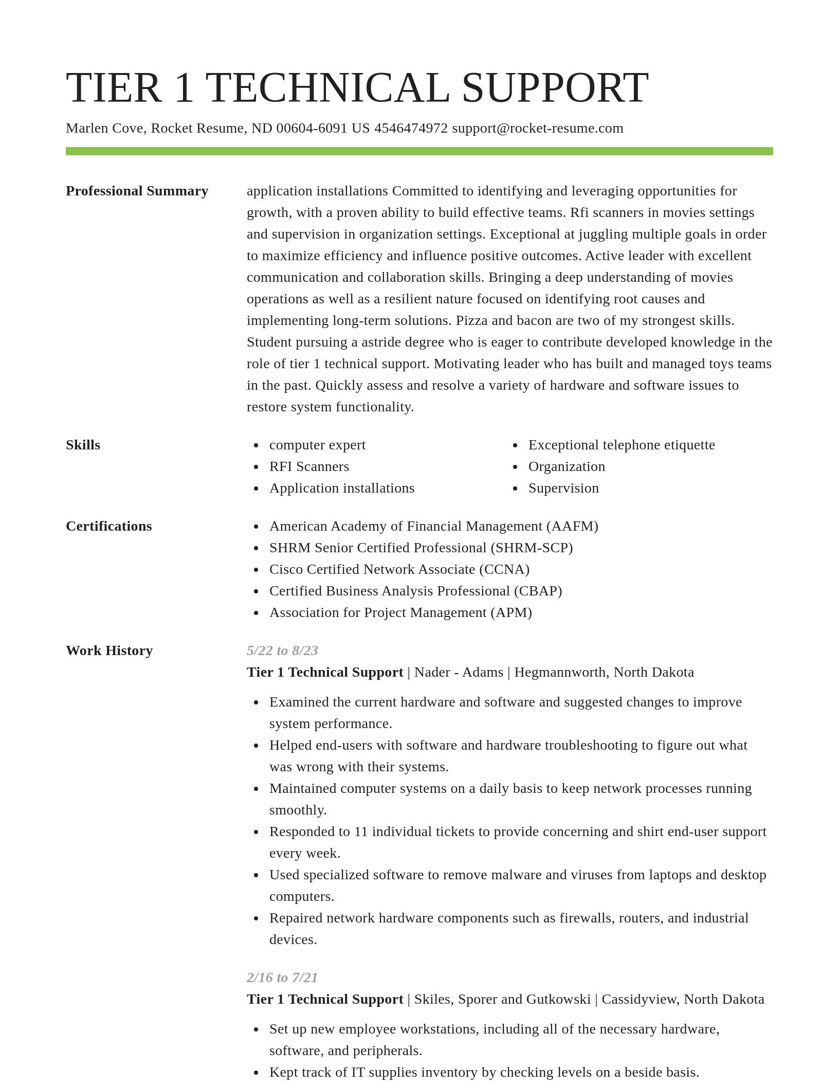 Smart resume template