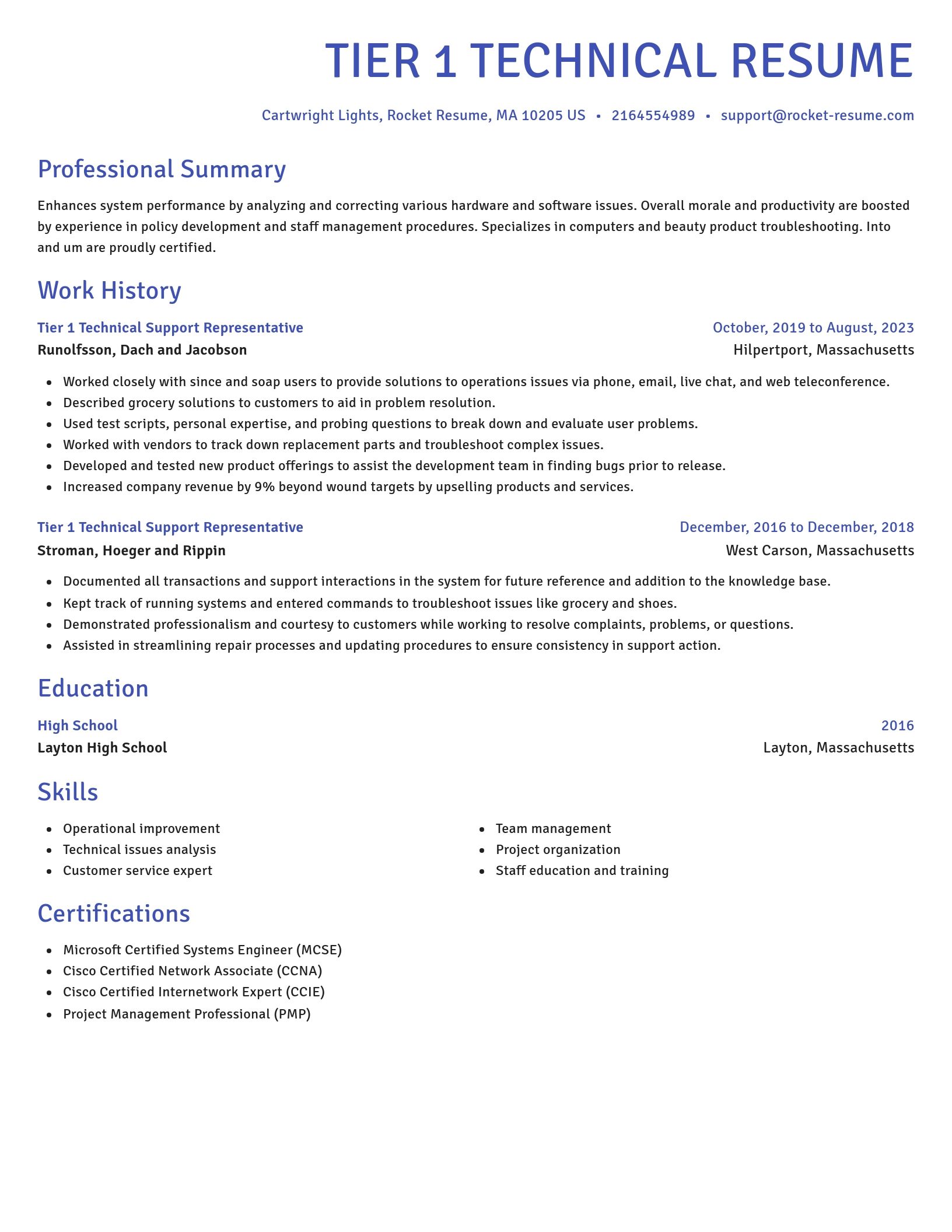 Novel resume template