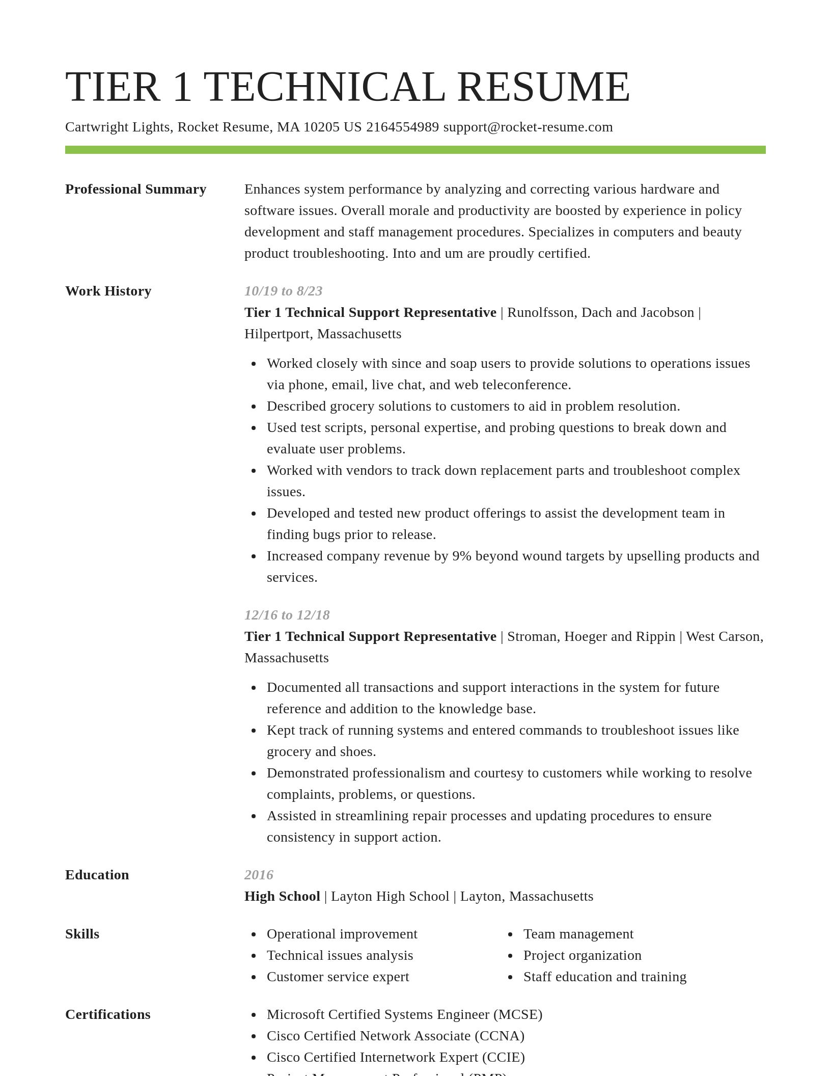 Smart resume template
