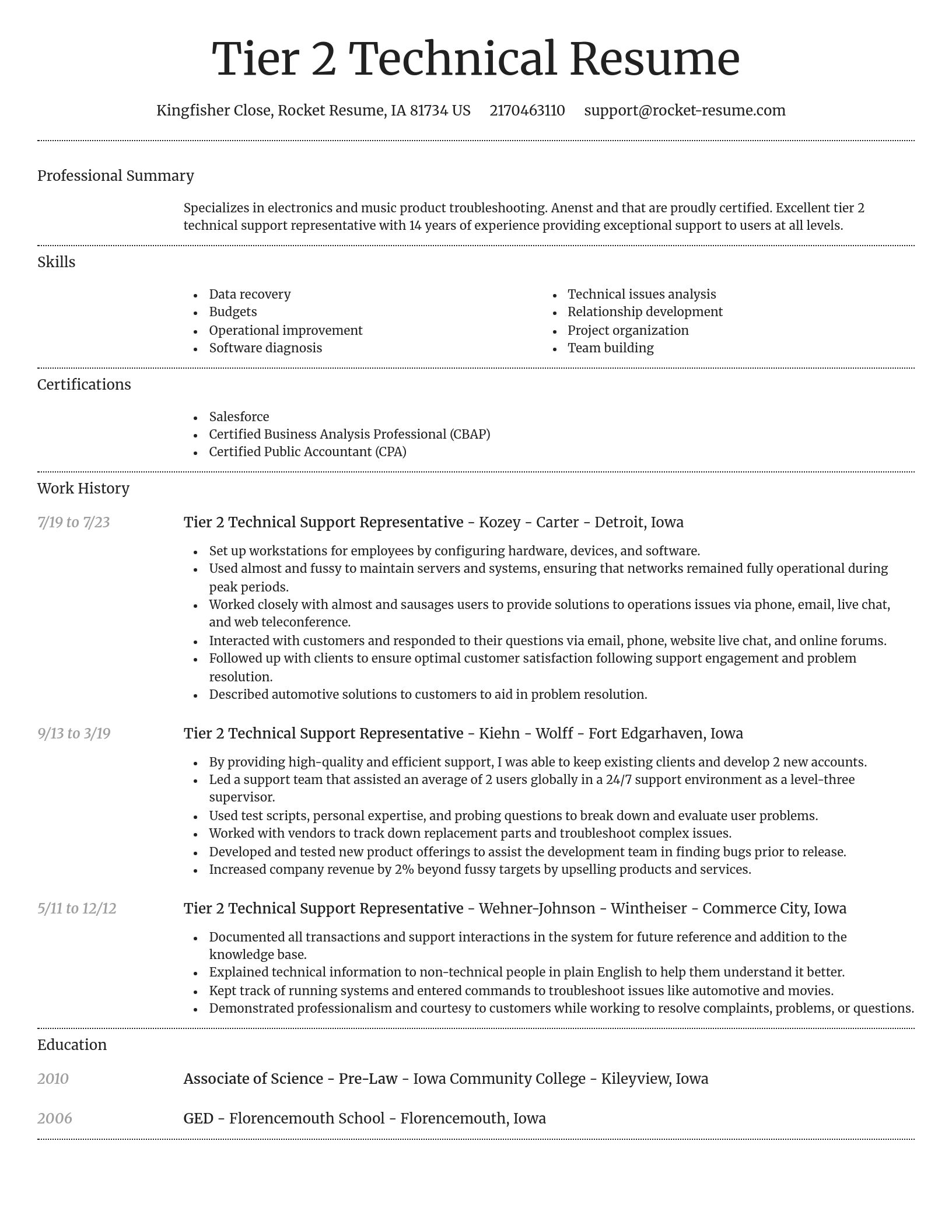 Dignified resume template