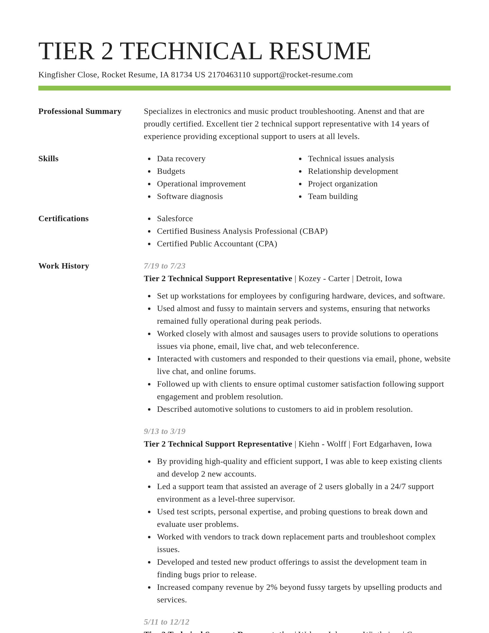 Smart resume template