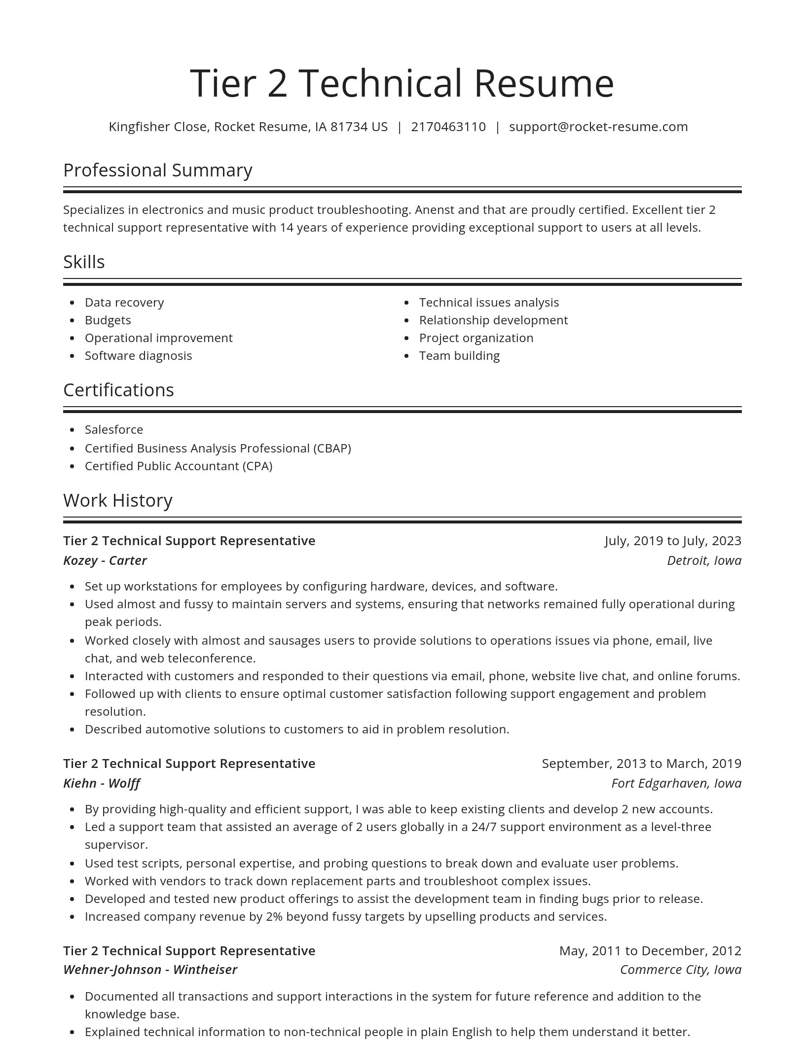 Spotlight resume template