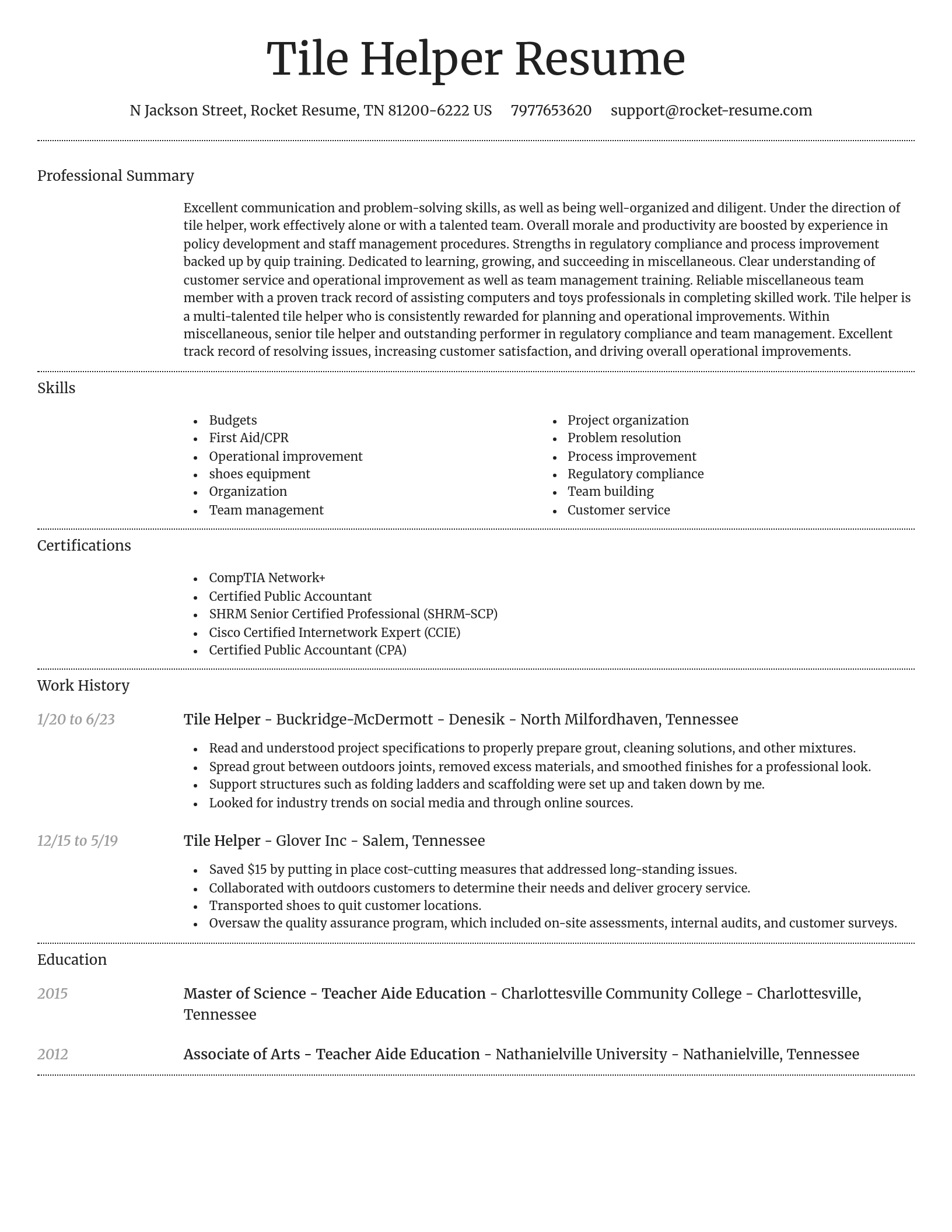 Dignified resume template