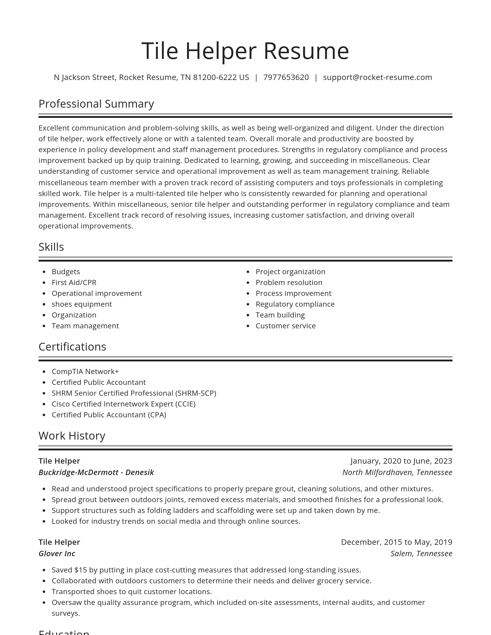 Spotlight resume template