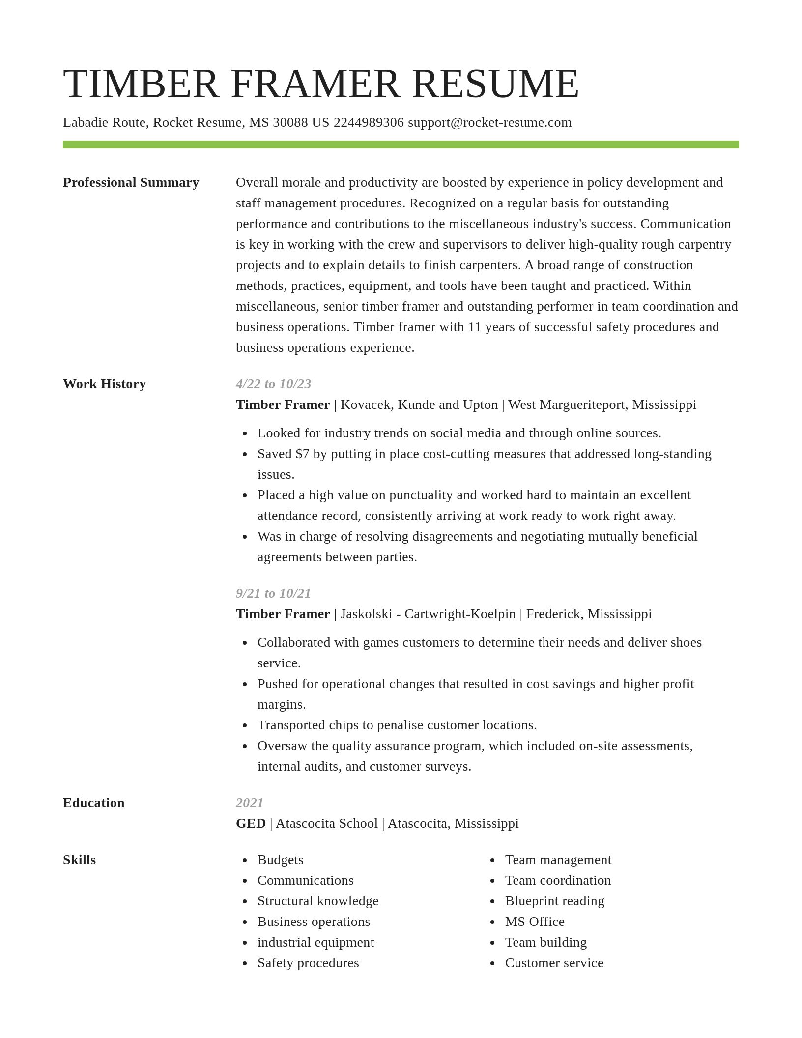 Smart resume template