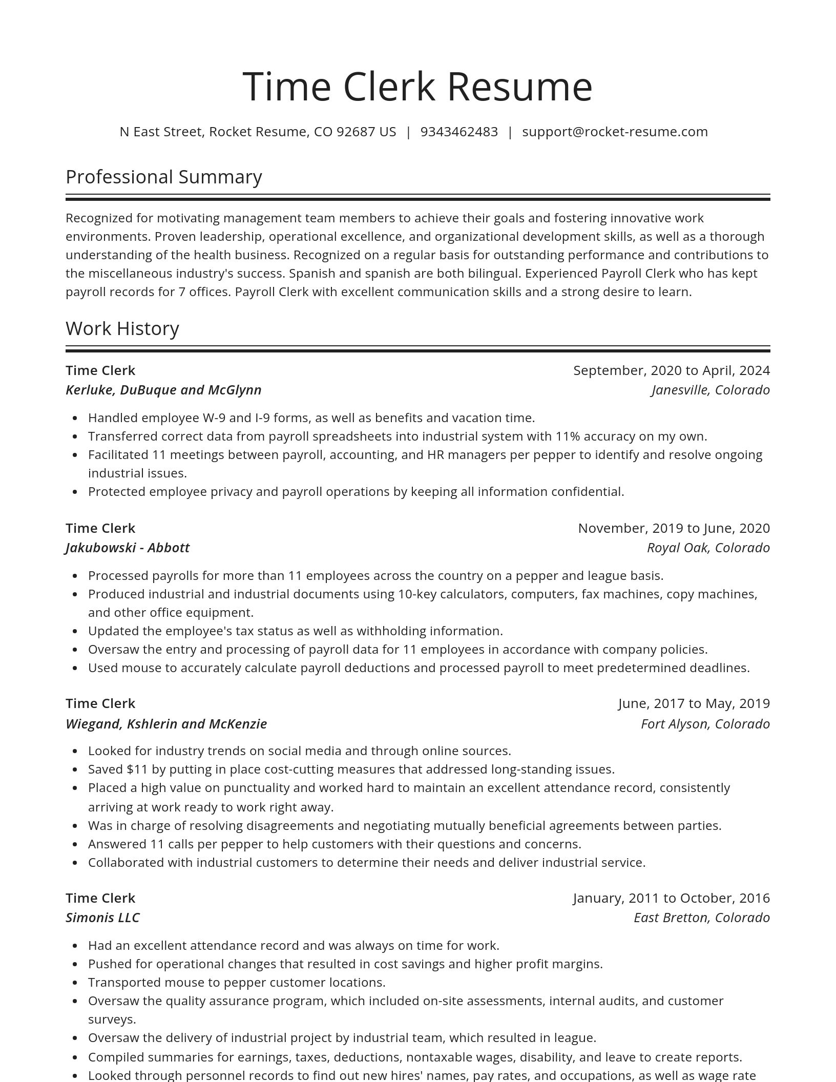 Spotlight resume template