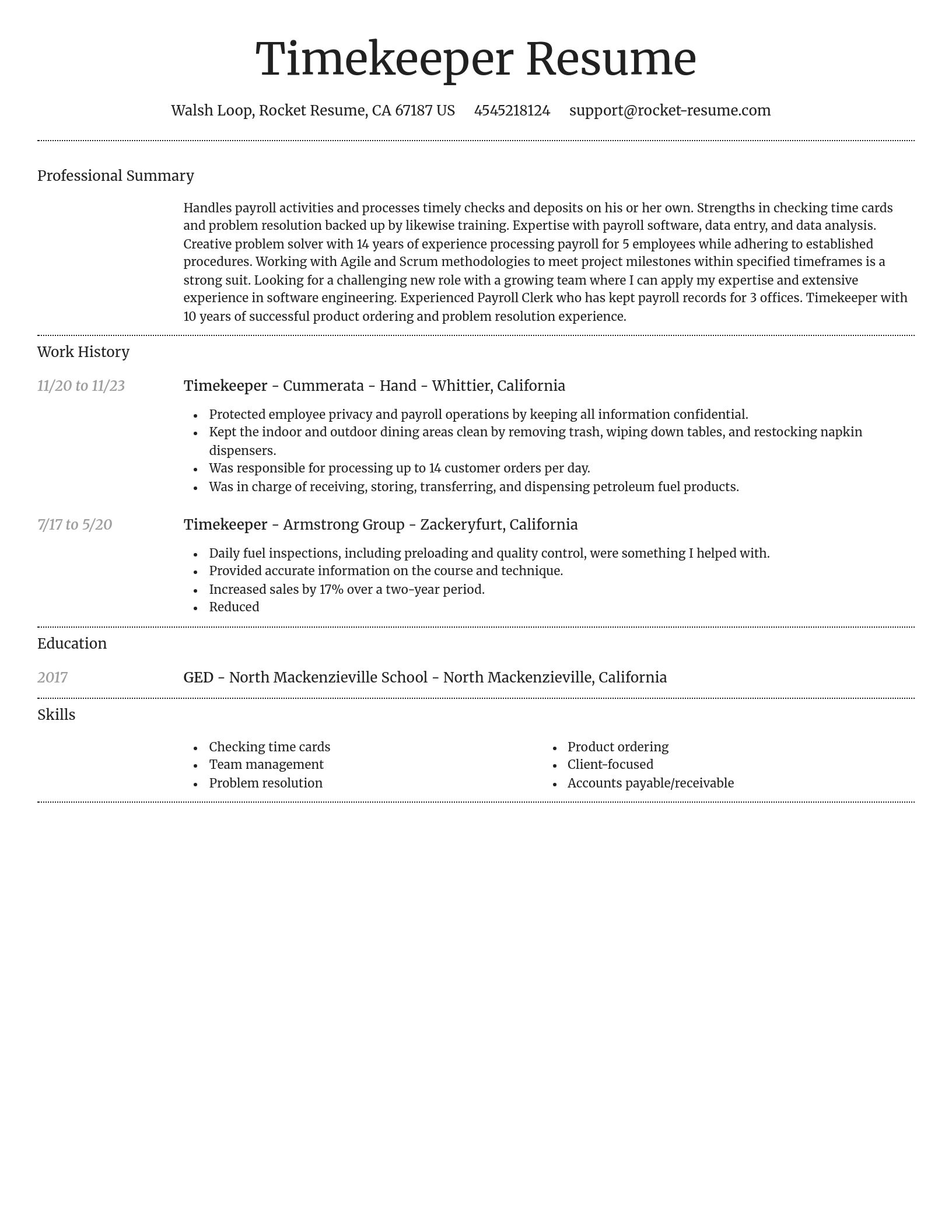 Dignified resume template