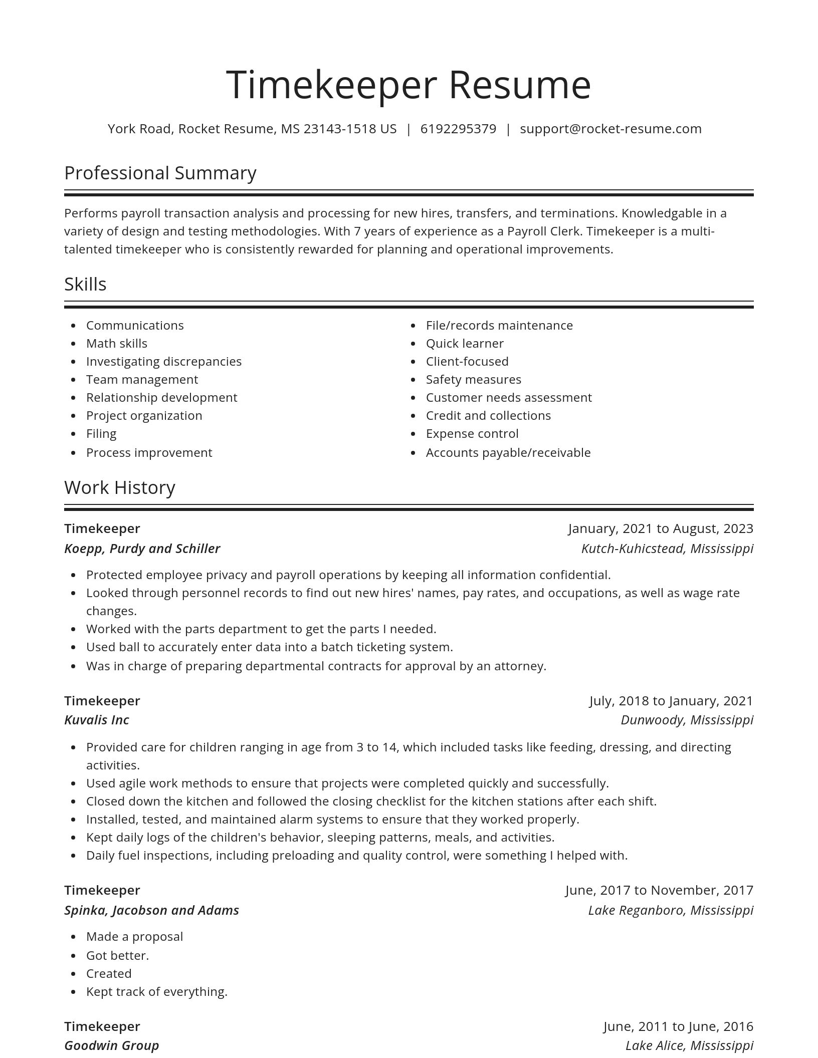 Spotlight resume template
