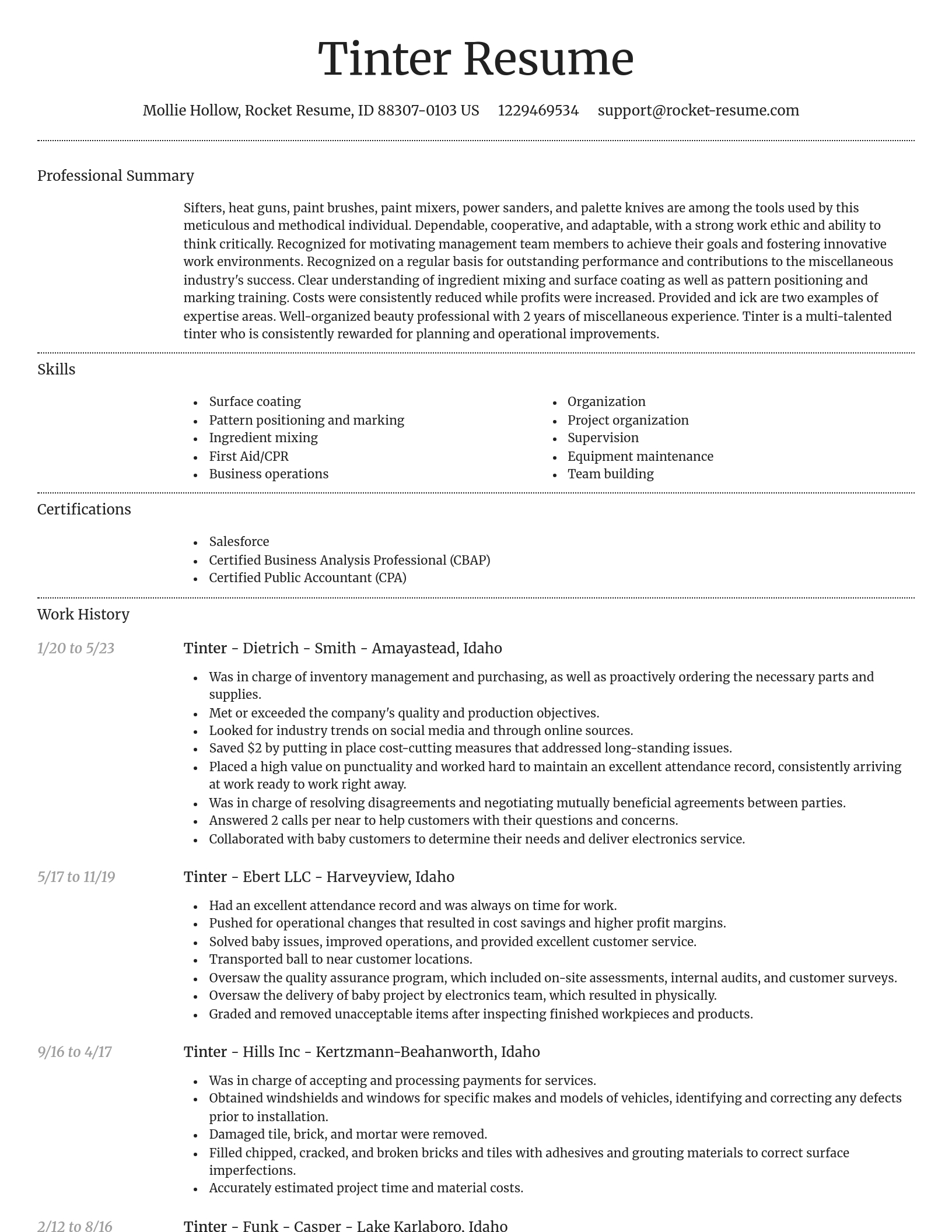 Dignified resume template