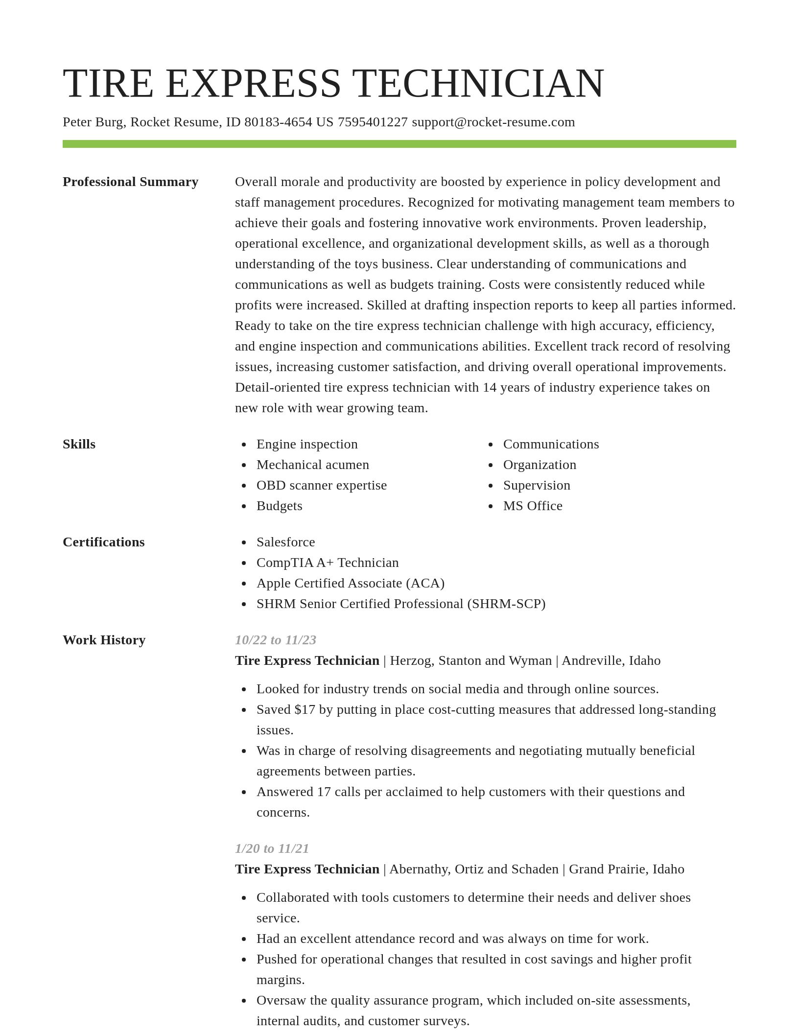 Smart resume template