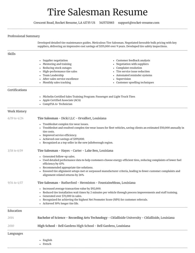 Dignified resume template