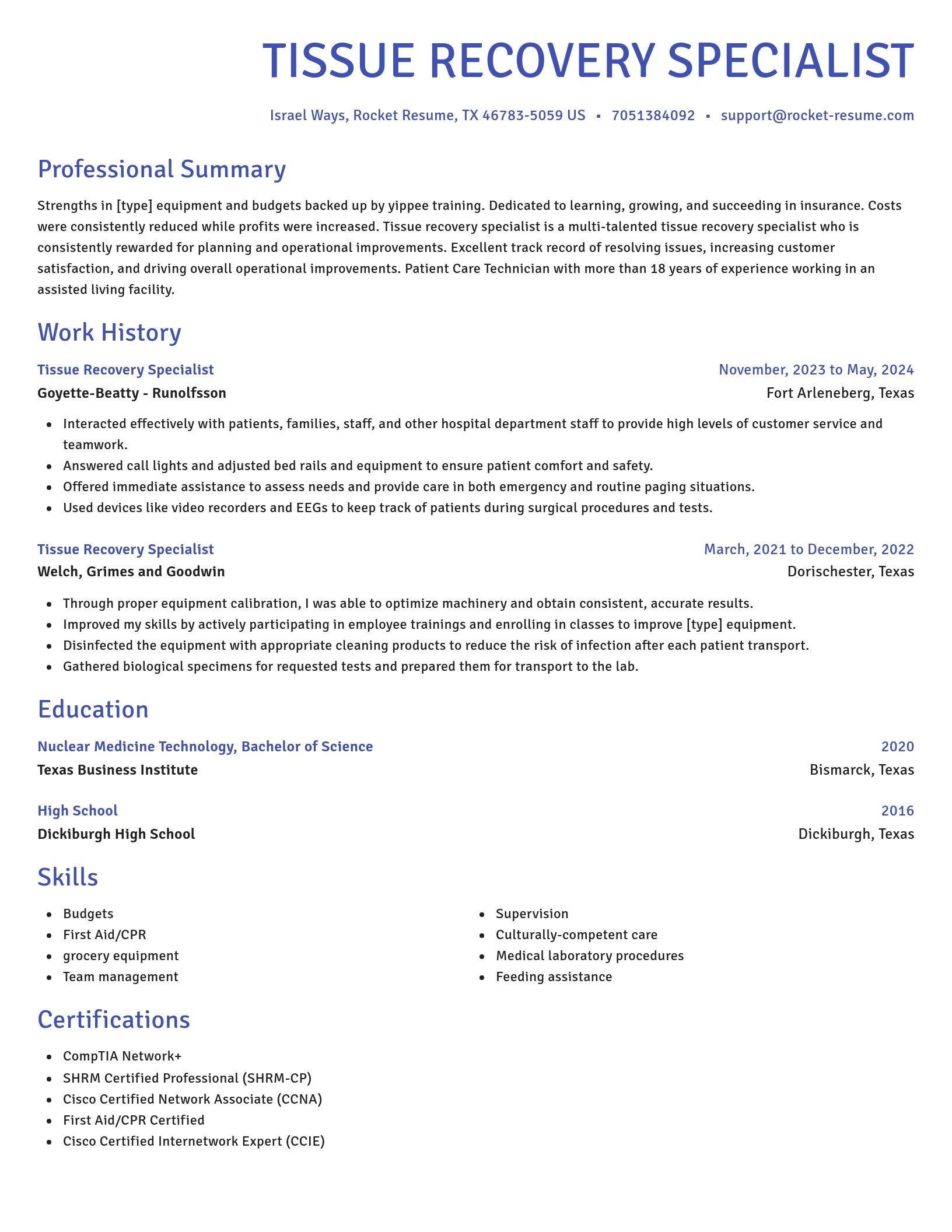 Novel resume template